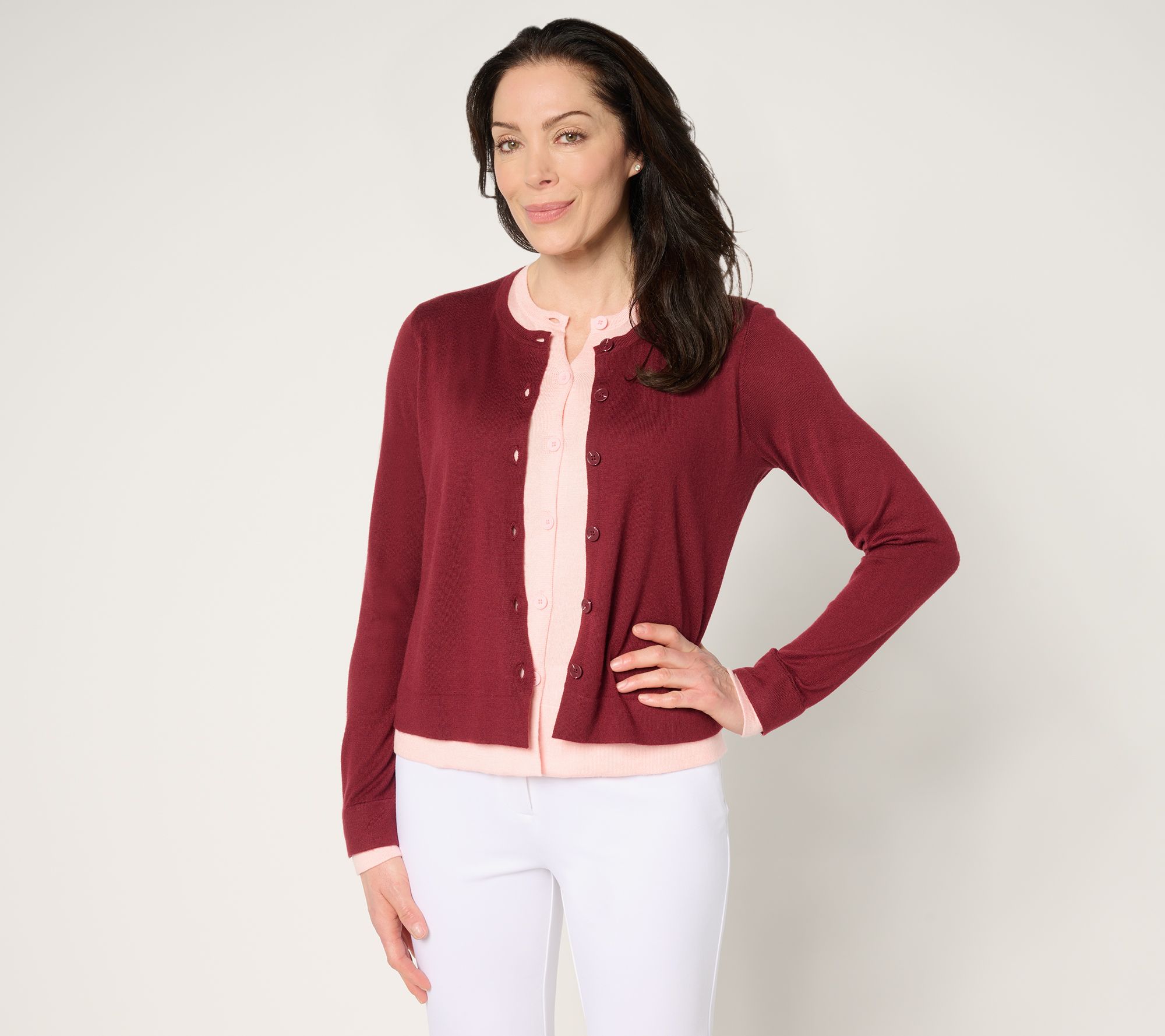 by Stacy London Double Layer Color Block Illusion Cardigan