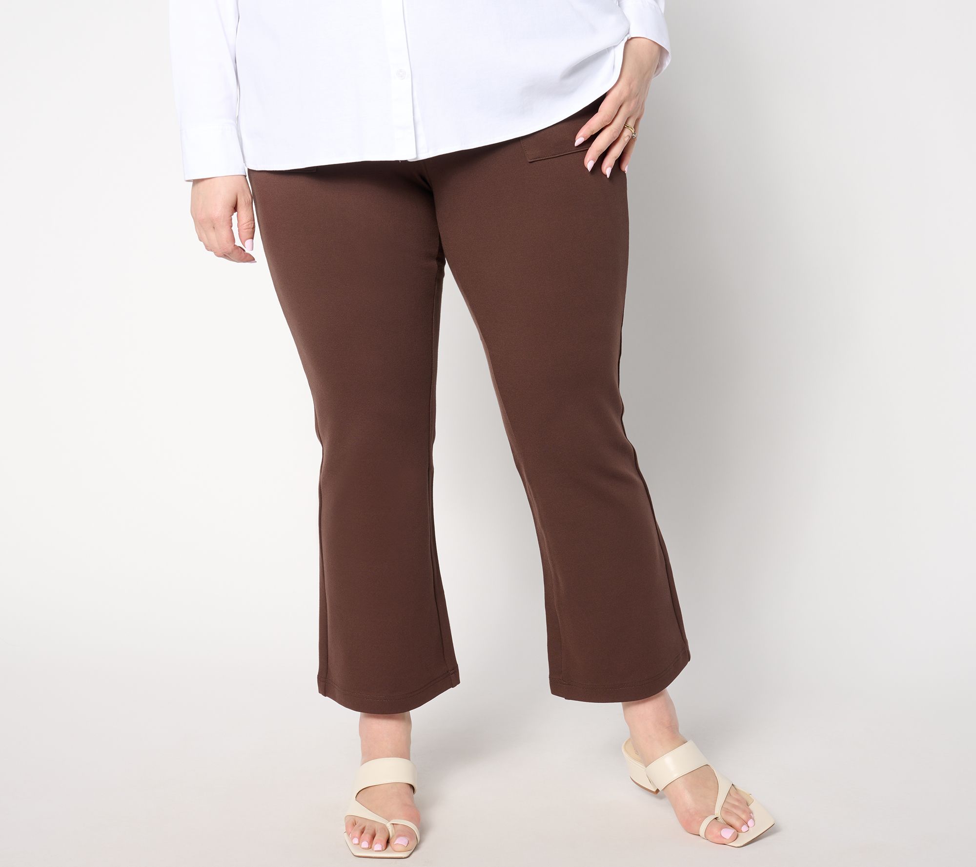"As Is" Belle by Kim Gravel Pet Ponte Utility Pocket Kick Flare Pant