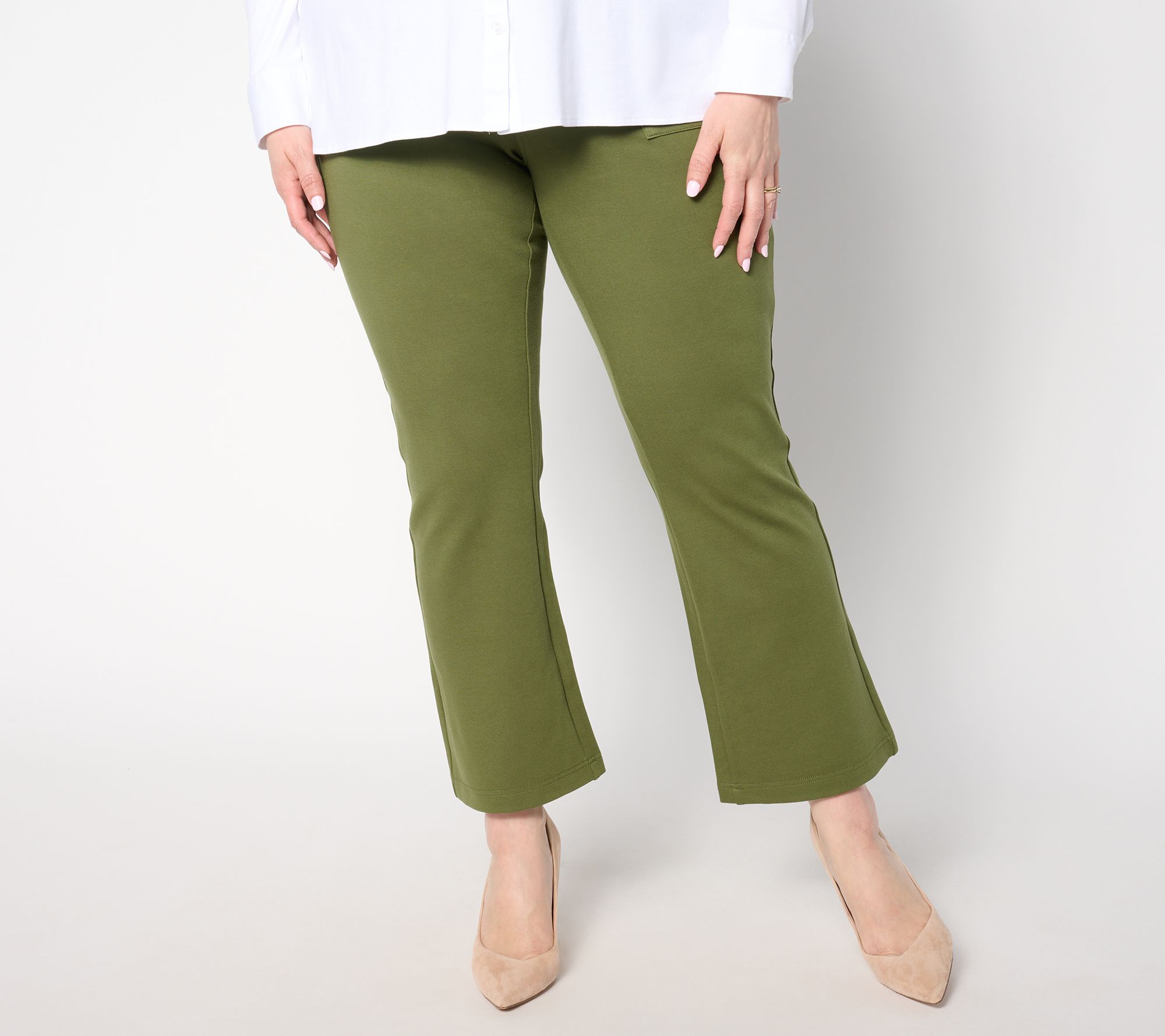 "As Is" Belle by Kim Gravel Pet Ponte Utility Pocket Kick Flare Pant