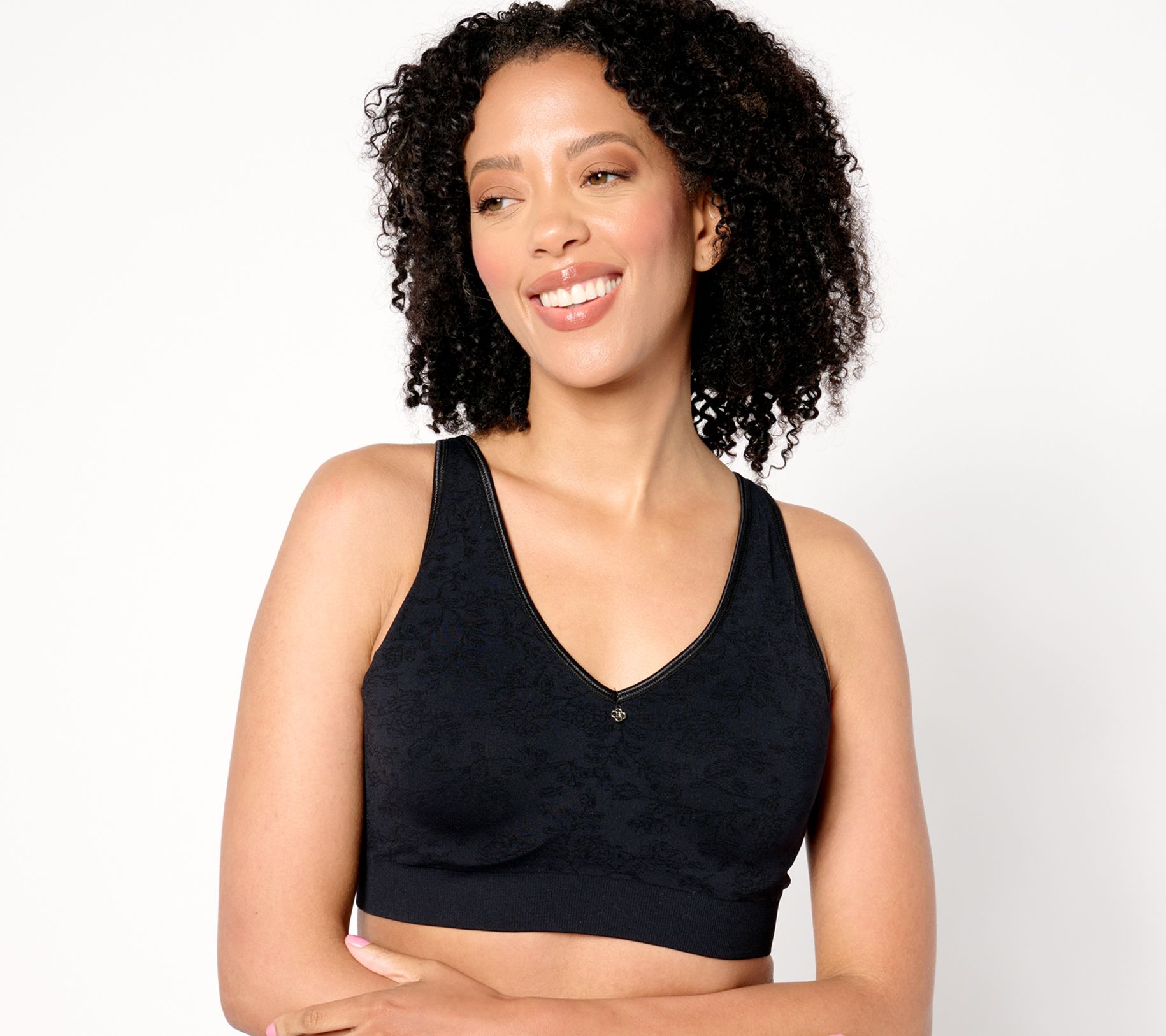 "As Is" Breezies Seamless Floral Jacquard Underwire Bra