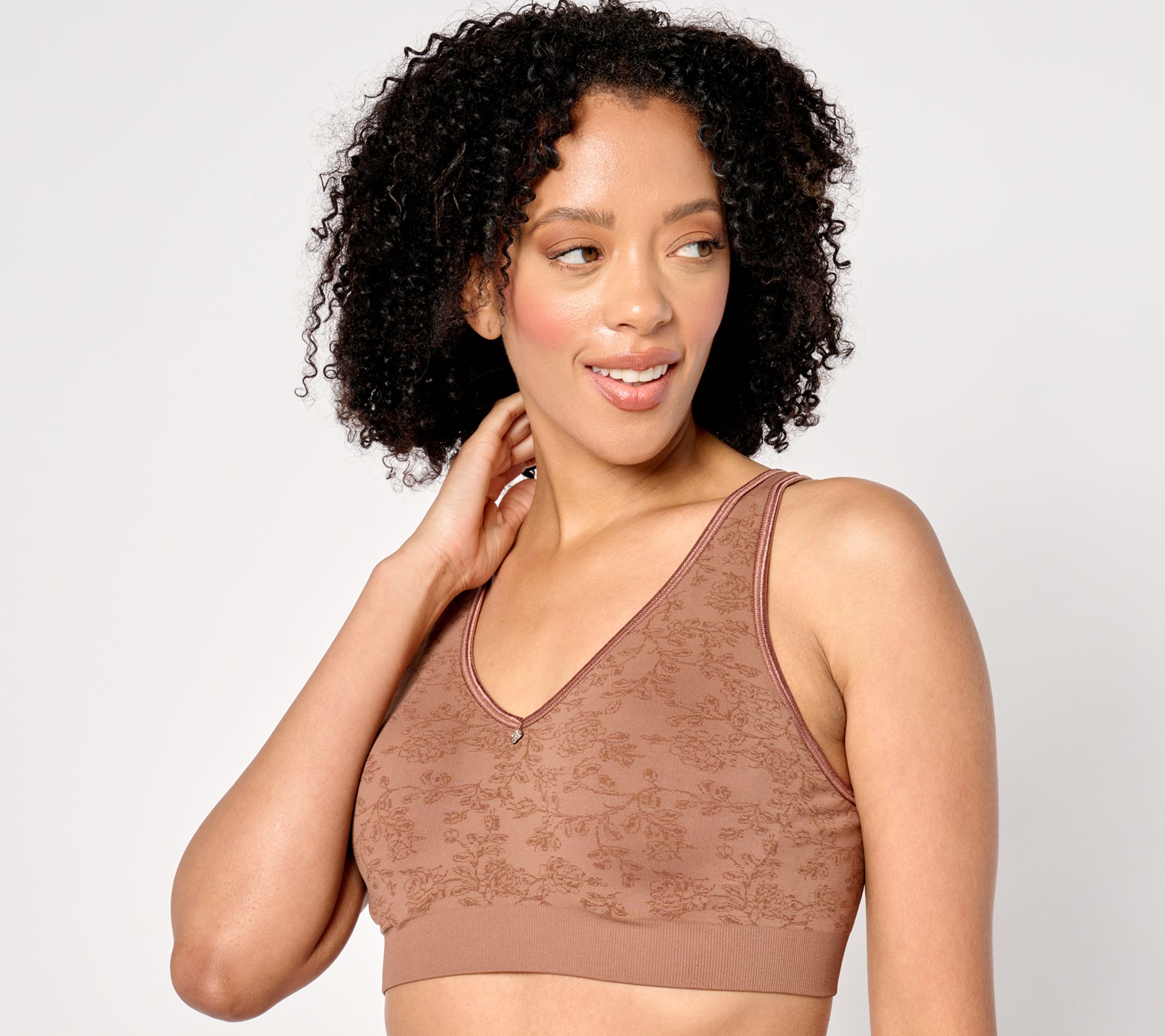 "As Is" Breezies Seamless Floral Jacquard Underwire Bra