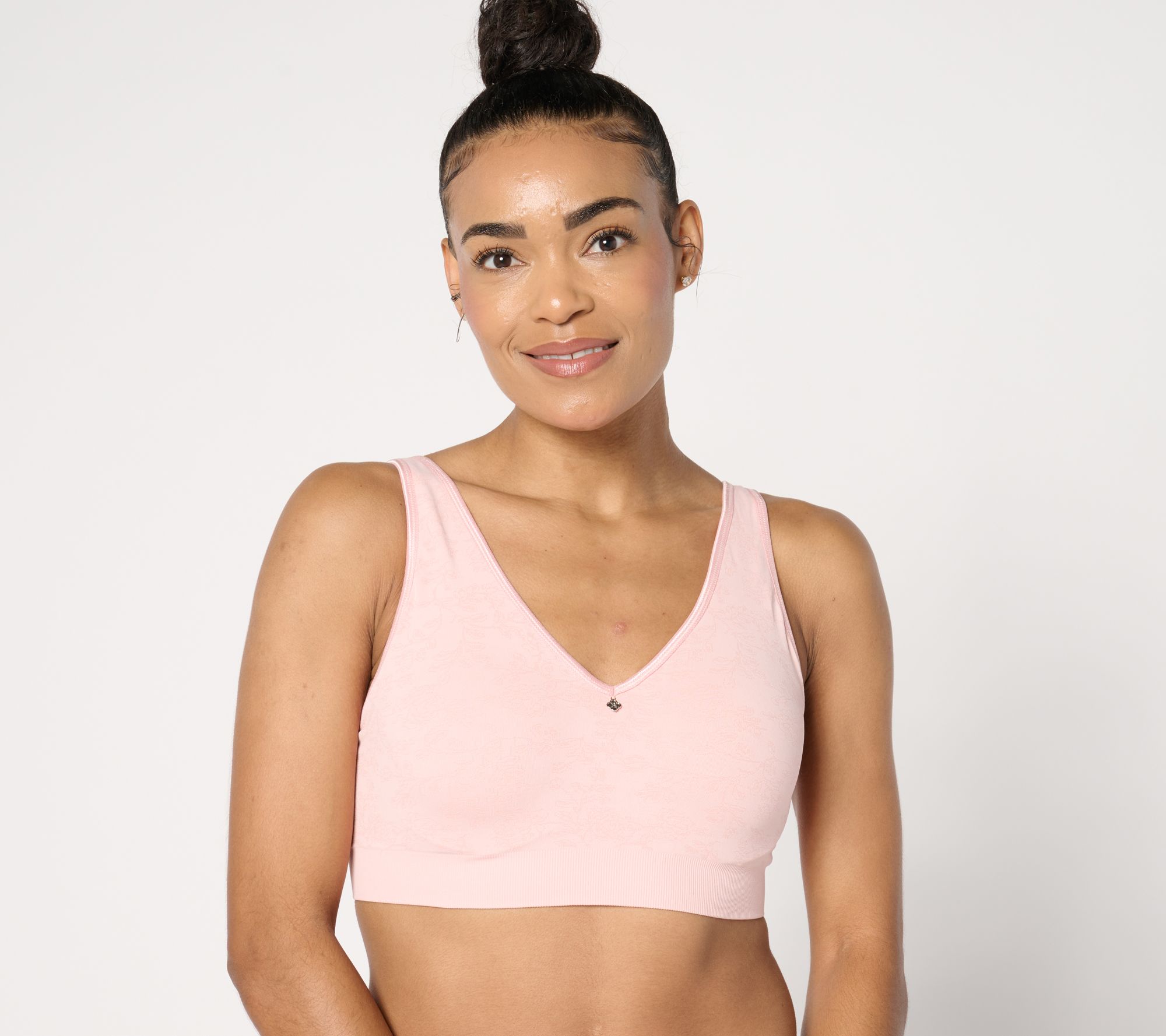 "As Is" Breezies Seamless Floral Jacquard Underwire Bra