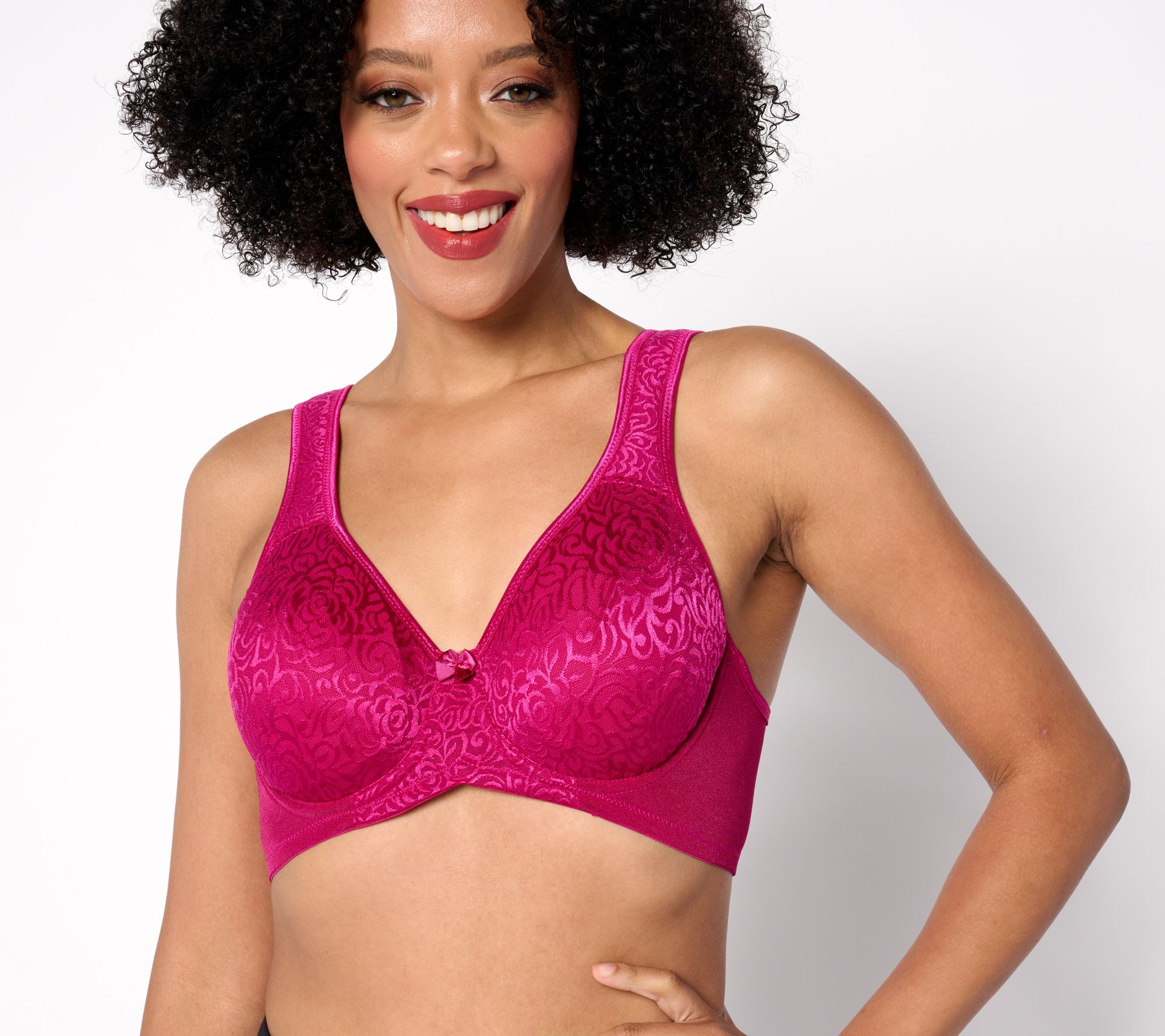 "As Is" Breezies Wild Rose Seamless Underwire Support Bra