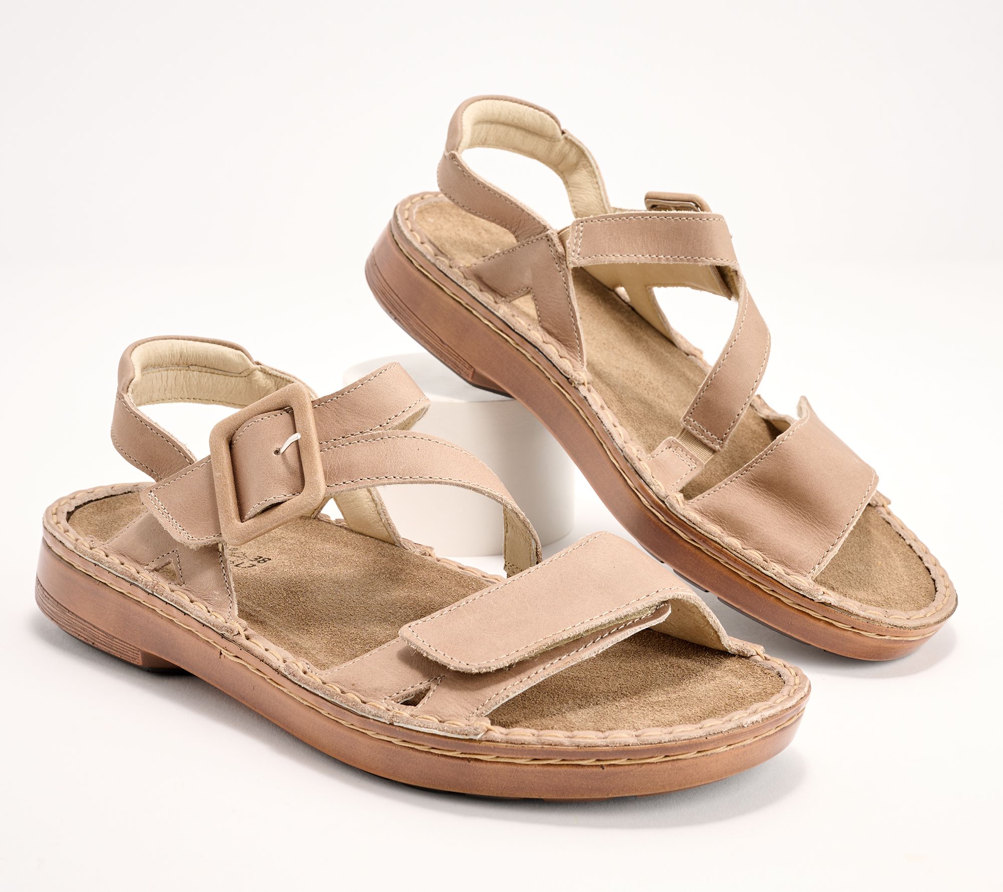 "As Is" Naot Leather Multi- Strap Sandals- Castelo