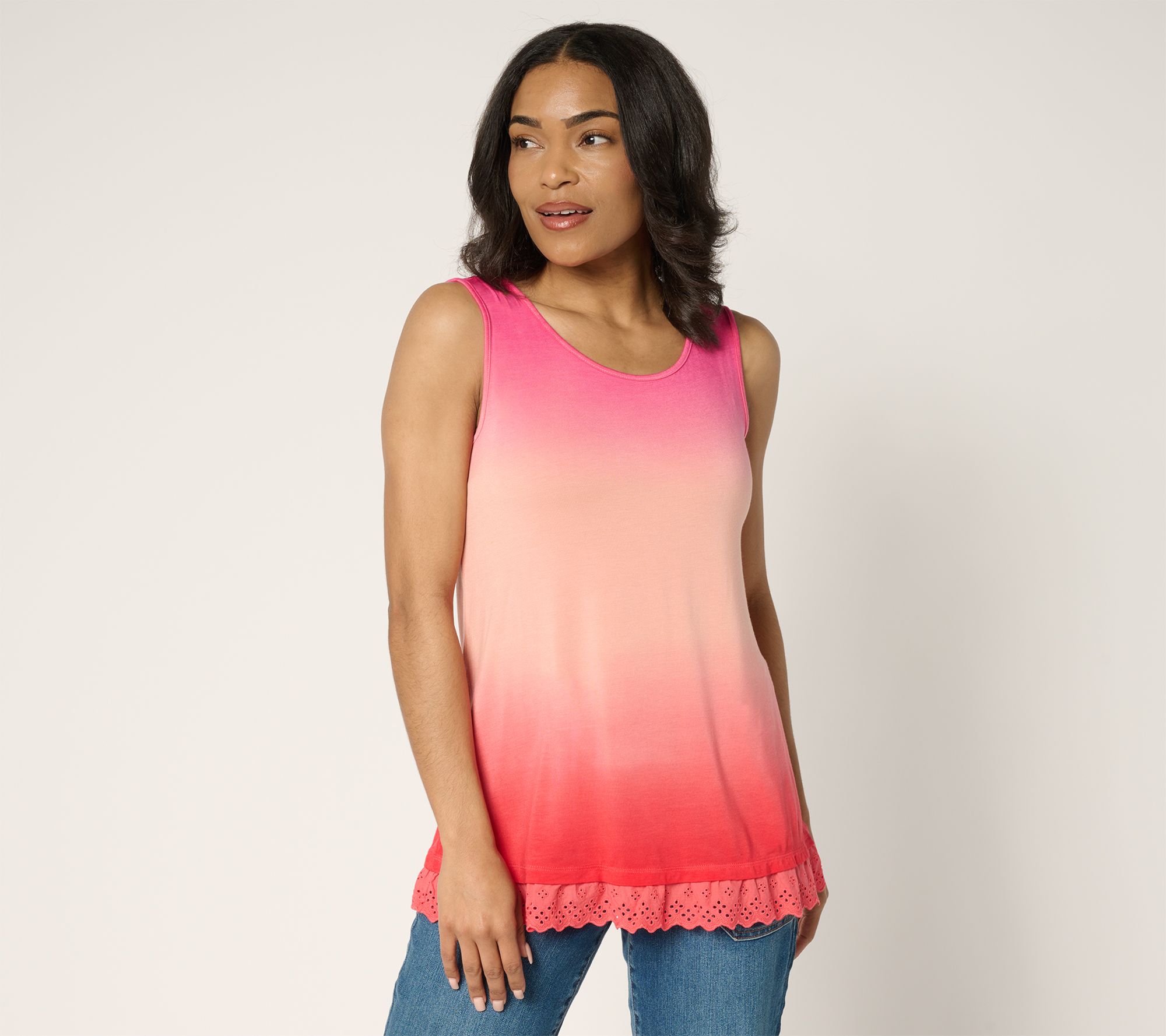 LOGO Layers by Lori Goldstein Knit Ombre Tank