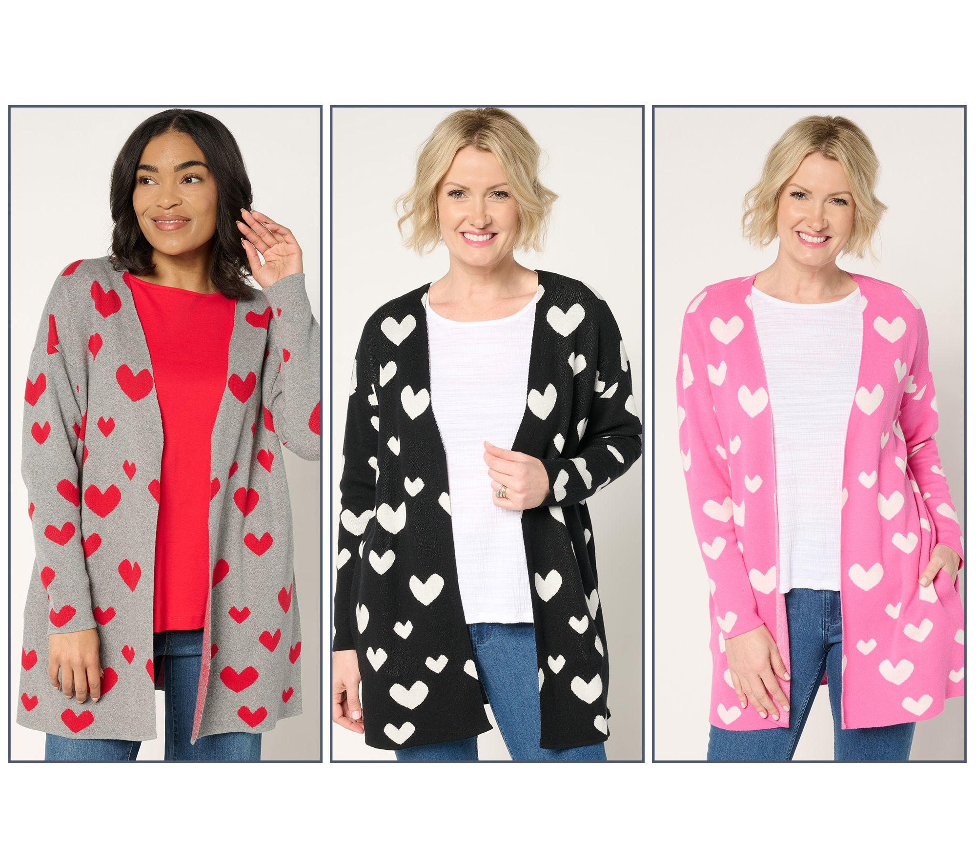 Driftwood Jeans Heart Instarsia Open-Front Cardigan