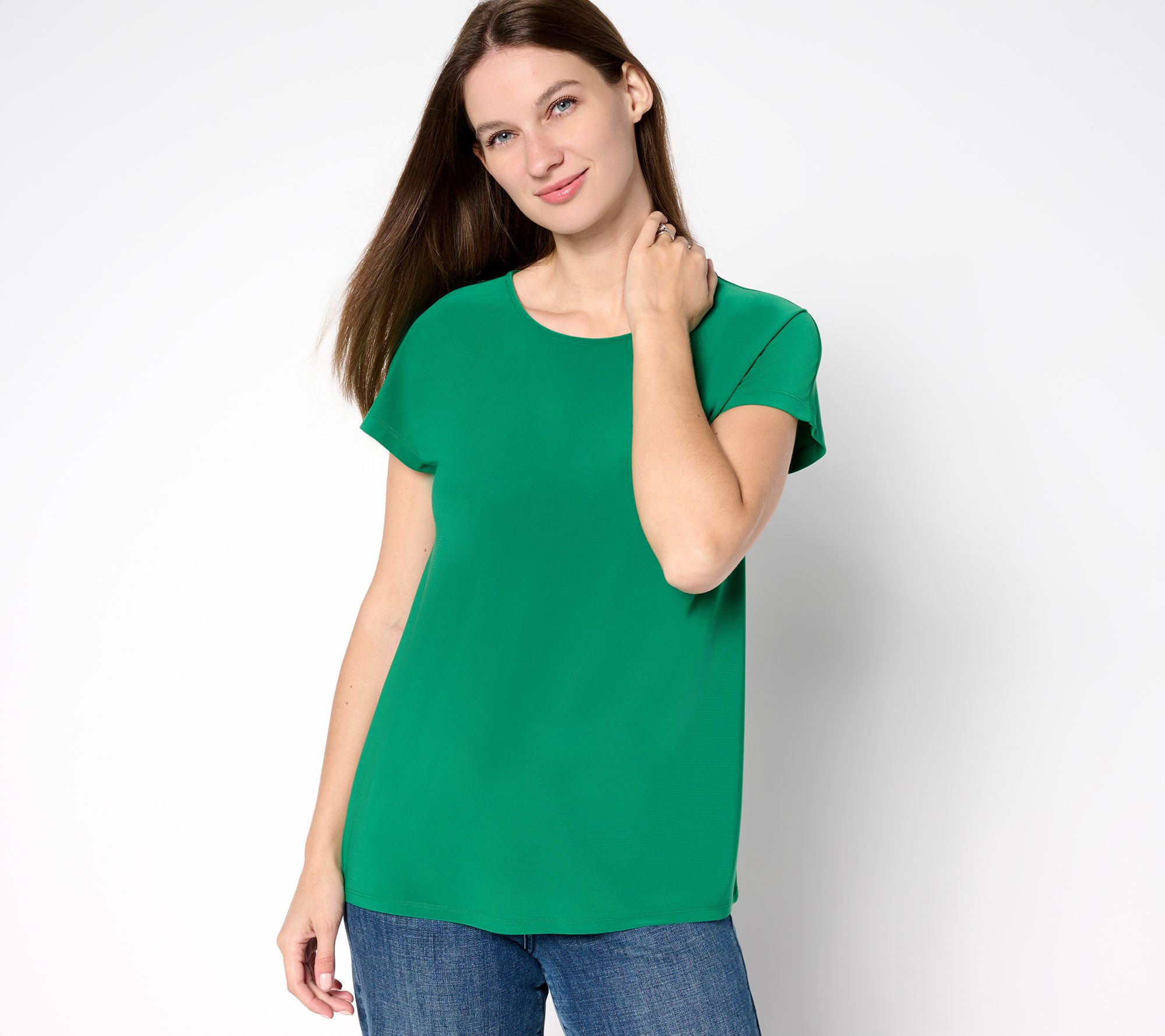 GRAVER Susan Graver Petite LK Luxe Extended Sleeve Top