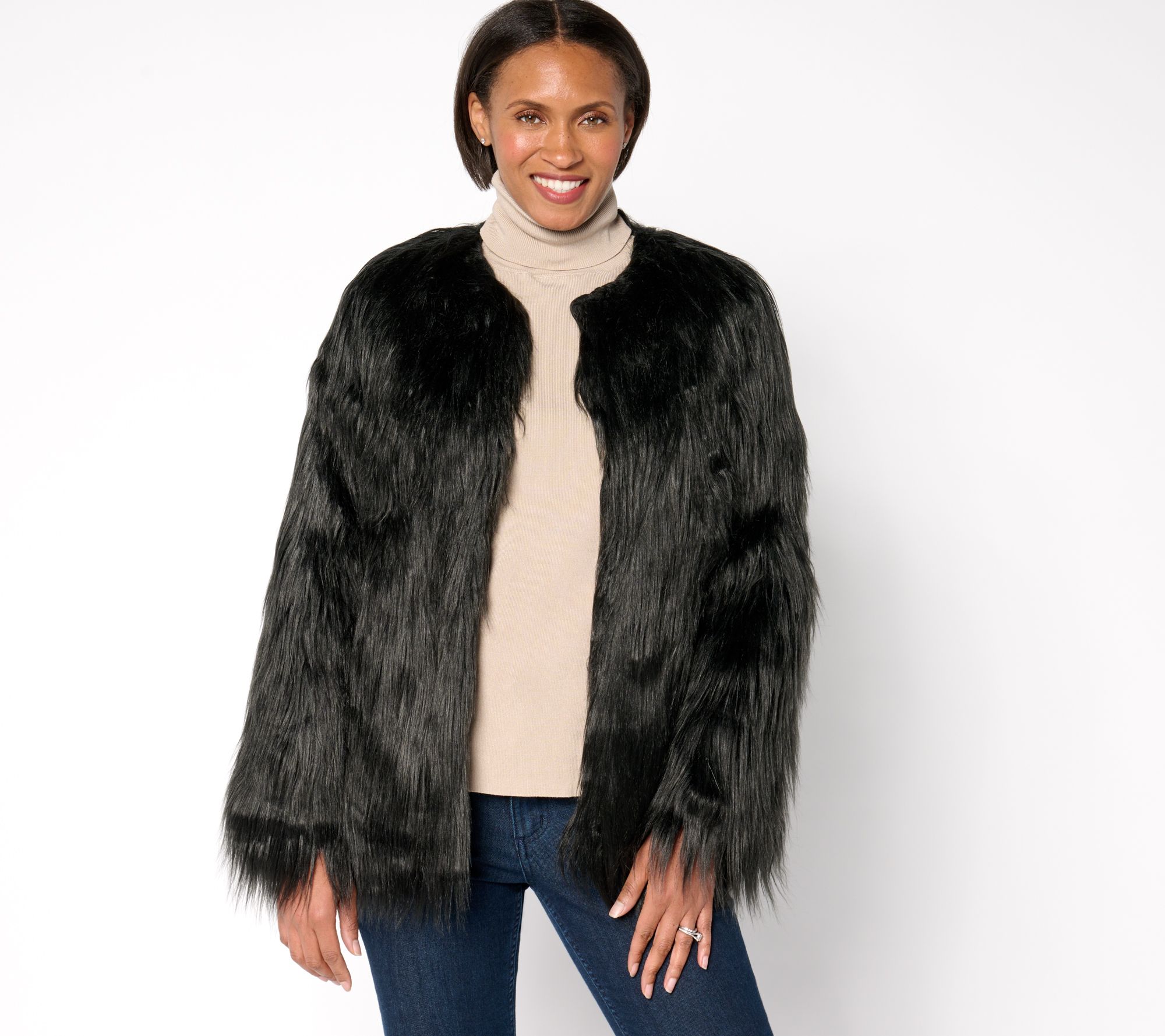 "As Is" Donna Salyers Fabulous Furs Tibby Faux Fur Coat