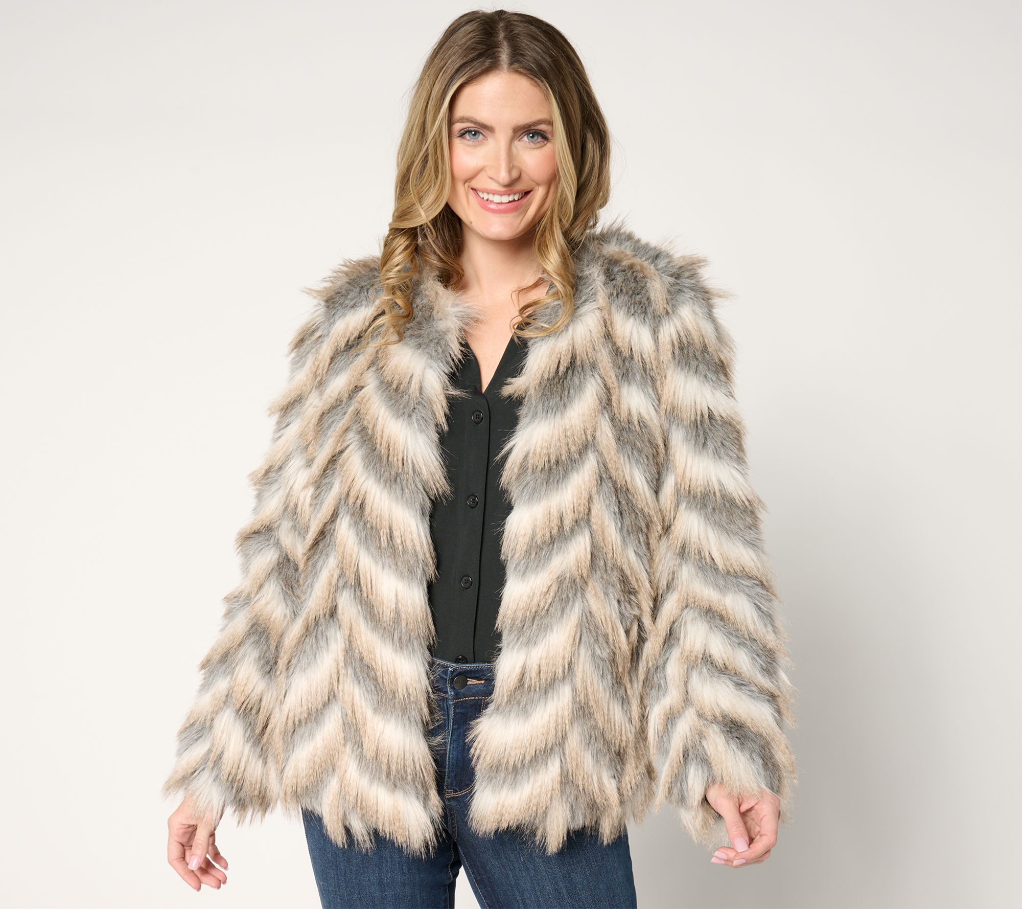 "As Is" Donna Salyers Fabulous Furs Tibby Faux Fur Coat