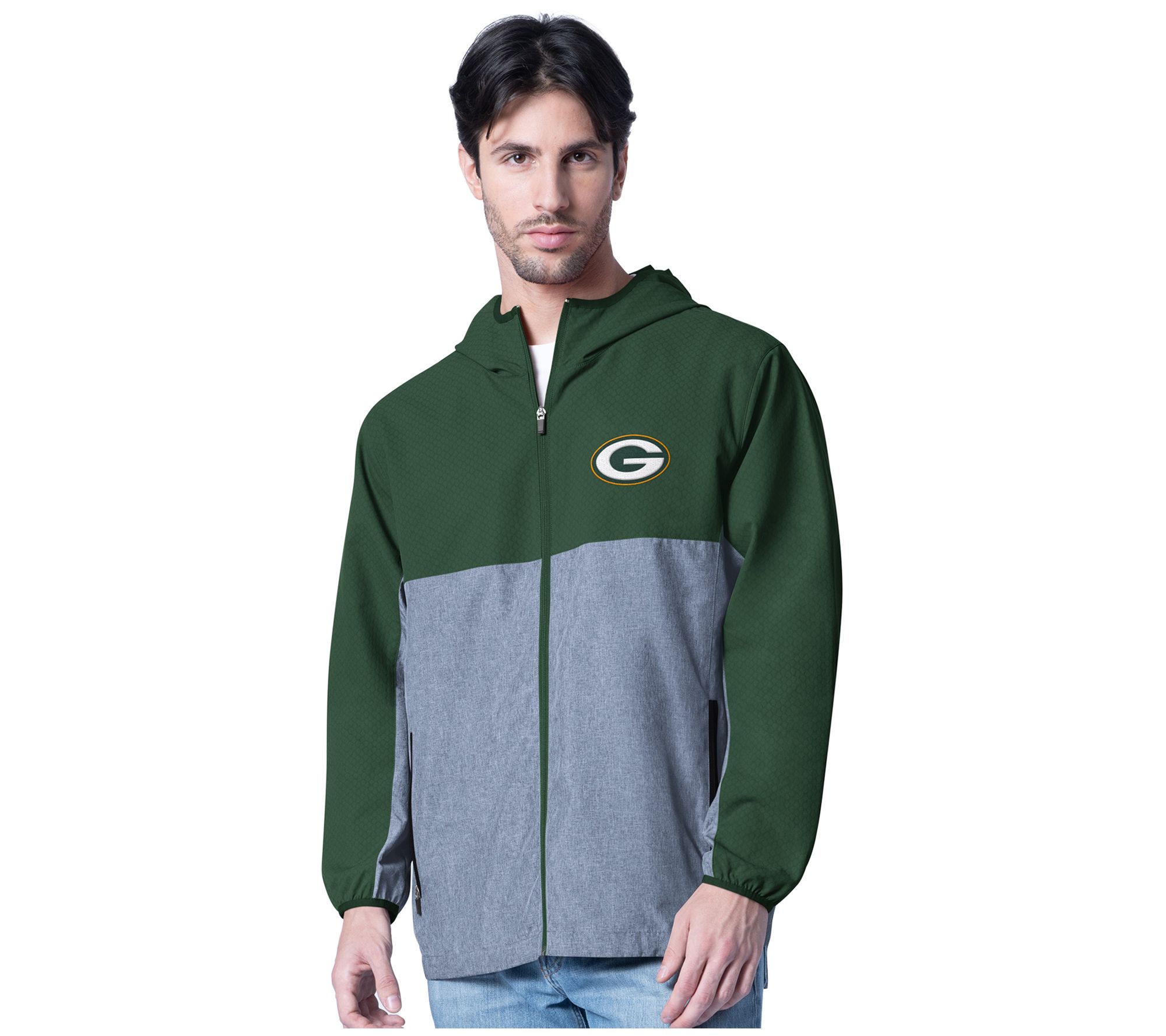 NFL Officially Licensed Men's Lightweight Full Zip Jacket w/ Hood