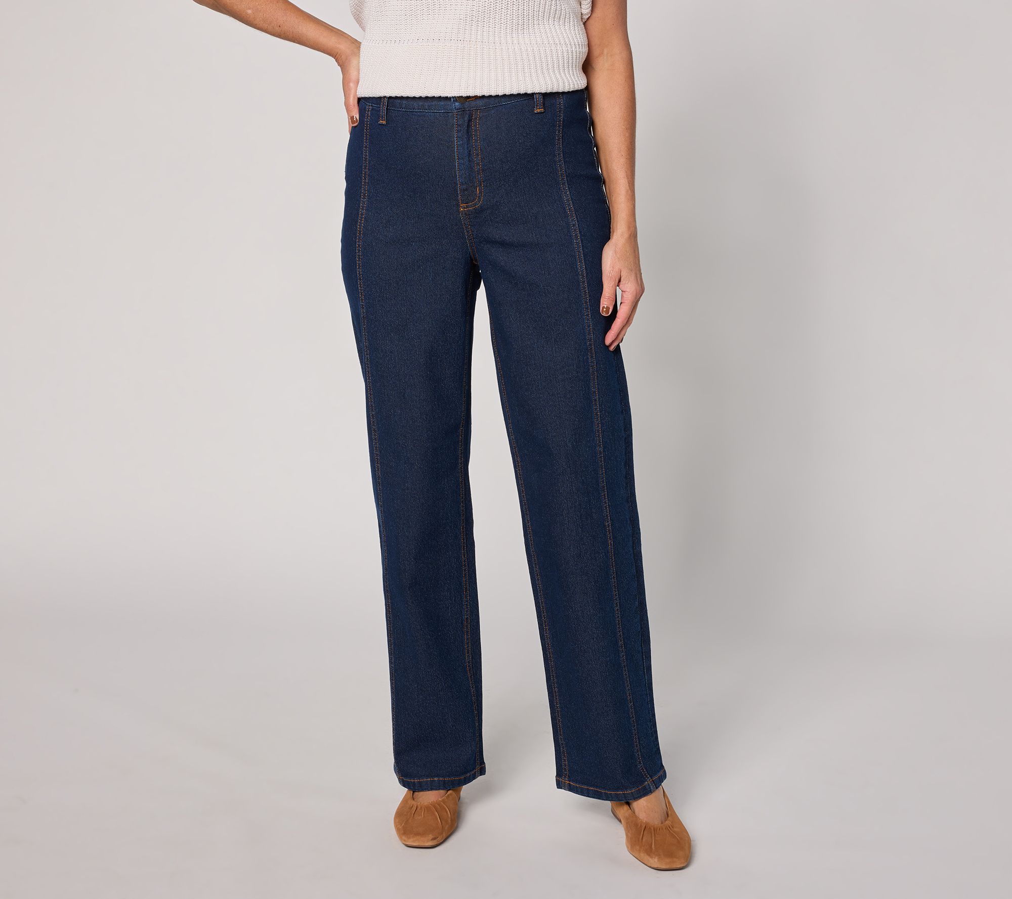 Denim & Co. Petite Classic Stretch Tapered Ankle Jeans