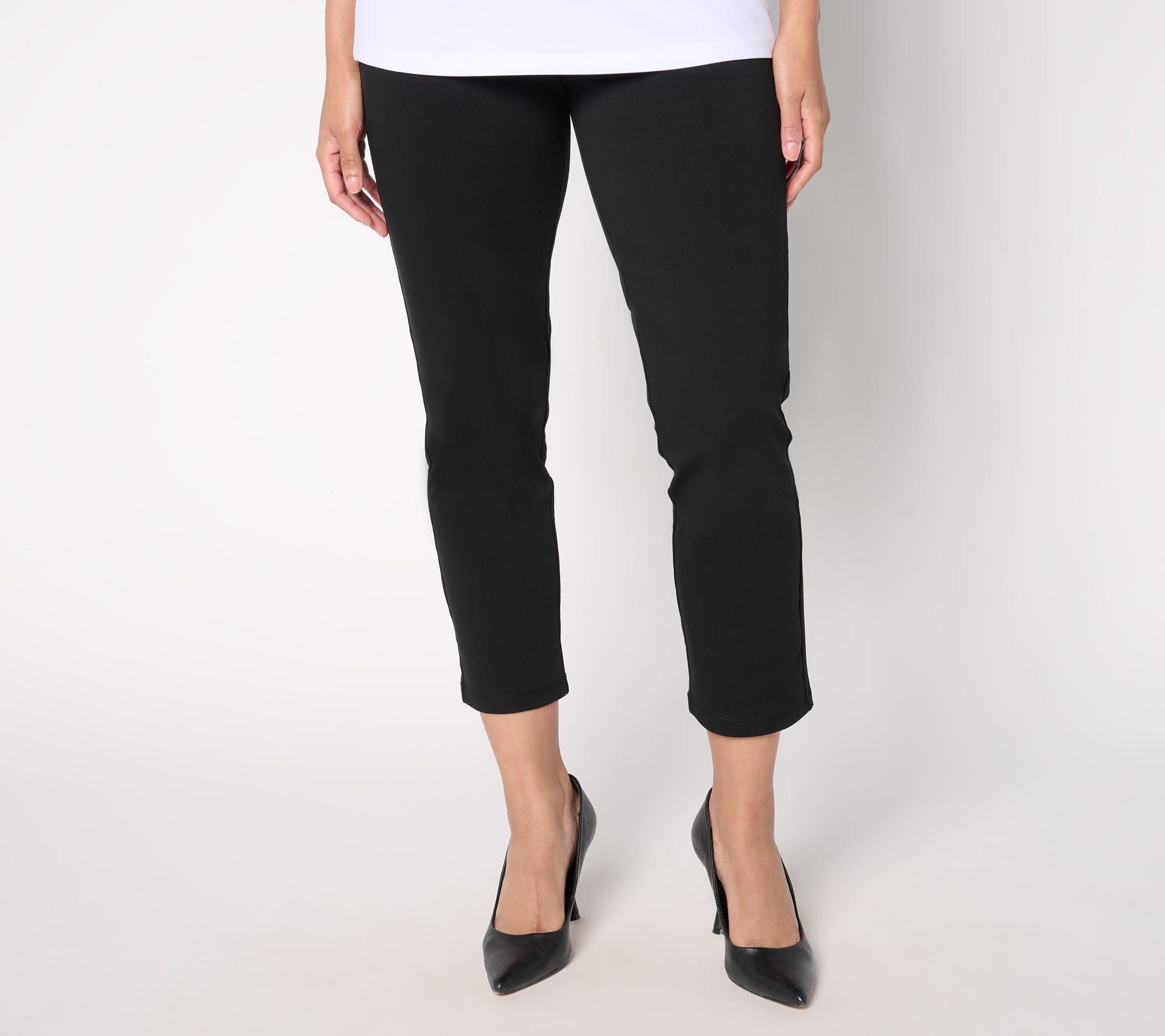 "As Is" Susan Graver Weekend Reg Premium Stretch Ava Slim Crop Pants