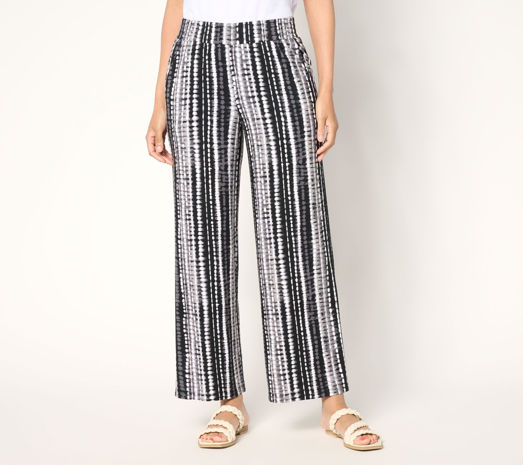"As Is" Susan Graver Soleil Regular Knit Printed Ankle Pant