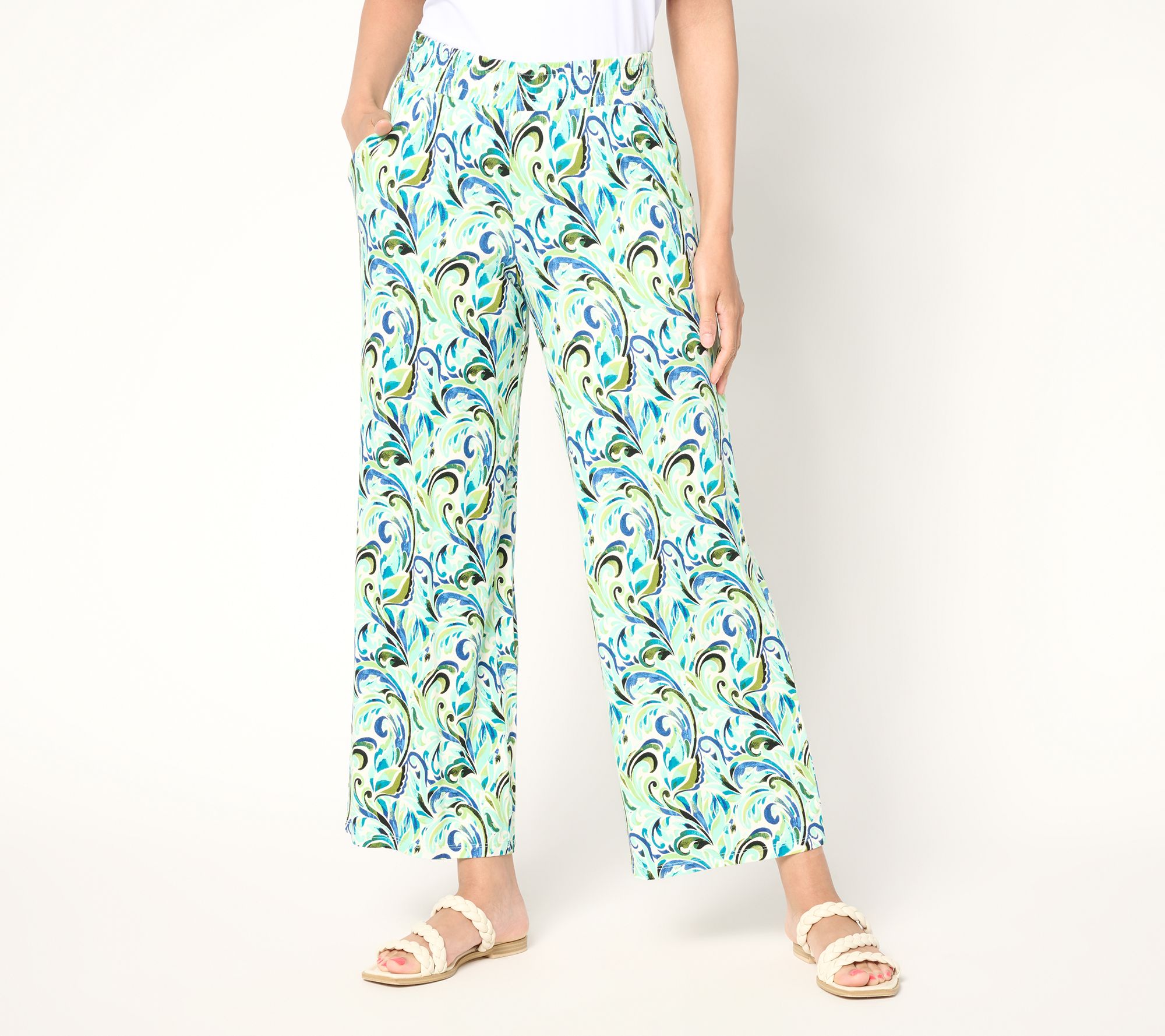 "As Is" Susan Graver Soleil Regular Knit Printed Ankle Pant