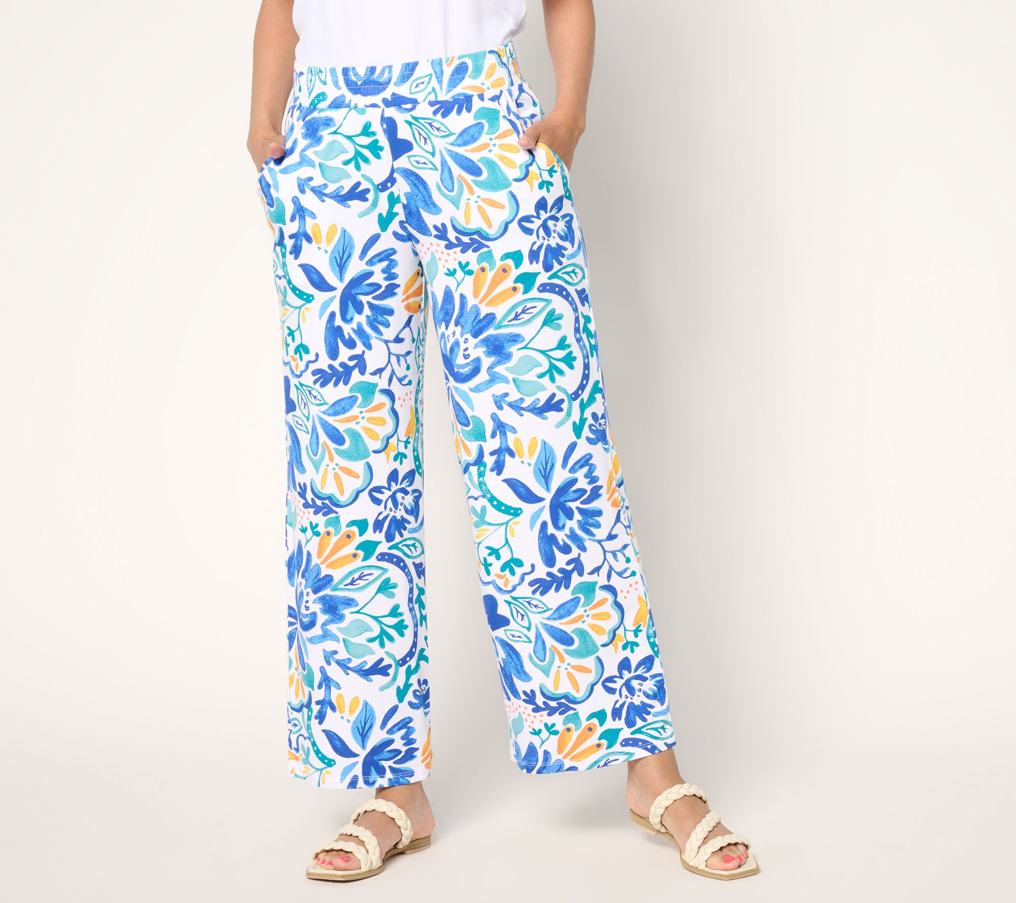"As Is" Susan Graver Soleil Regular Knit Printed Ankle Pant