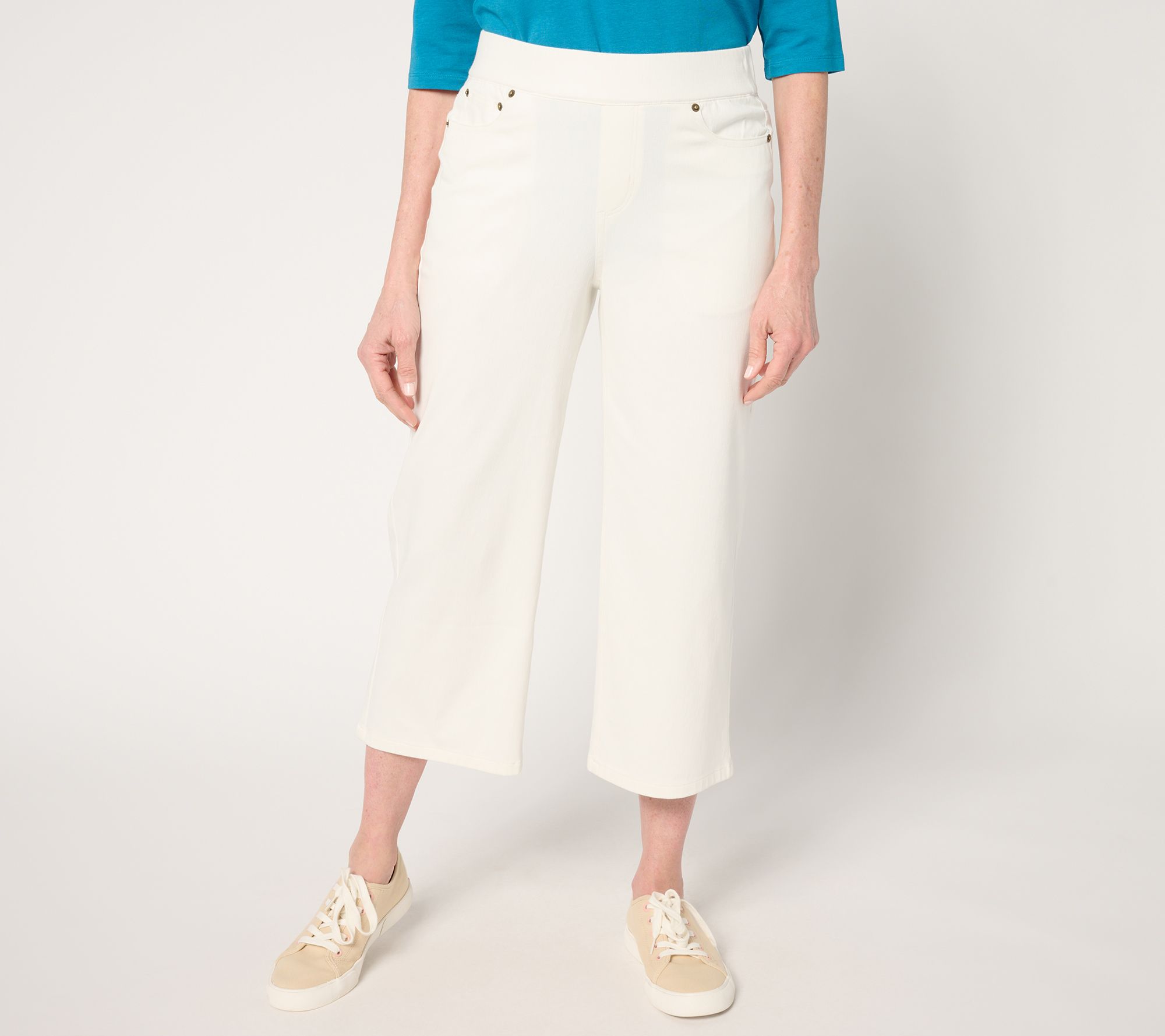 "As Is" Denim & Co. Reg Comfy Knit Air Crop Trouser Jean