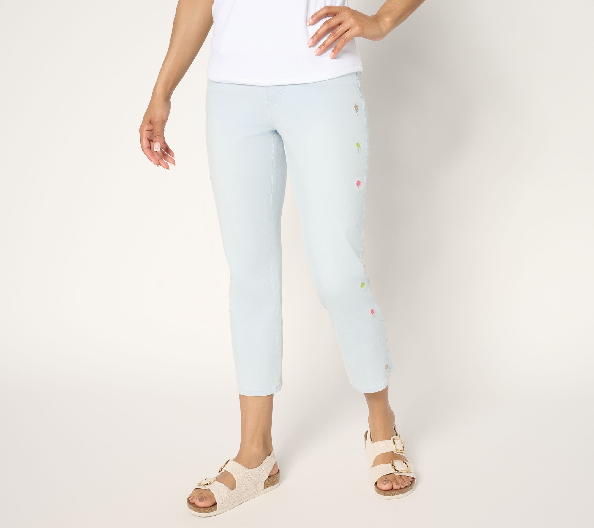 "As Is" Belle by Kim Gravel Pet TripleLuxe Denim Palm Cropped Jean