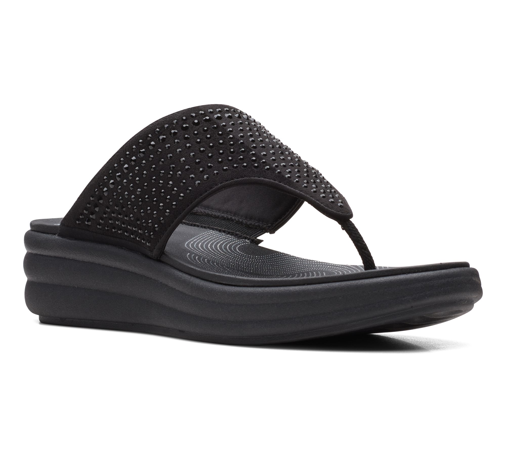 Clarks Cloudsteppers Rhinestoned Thong Sandals -Drift Jaunt