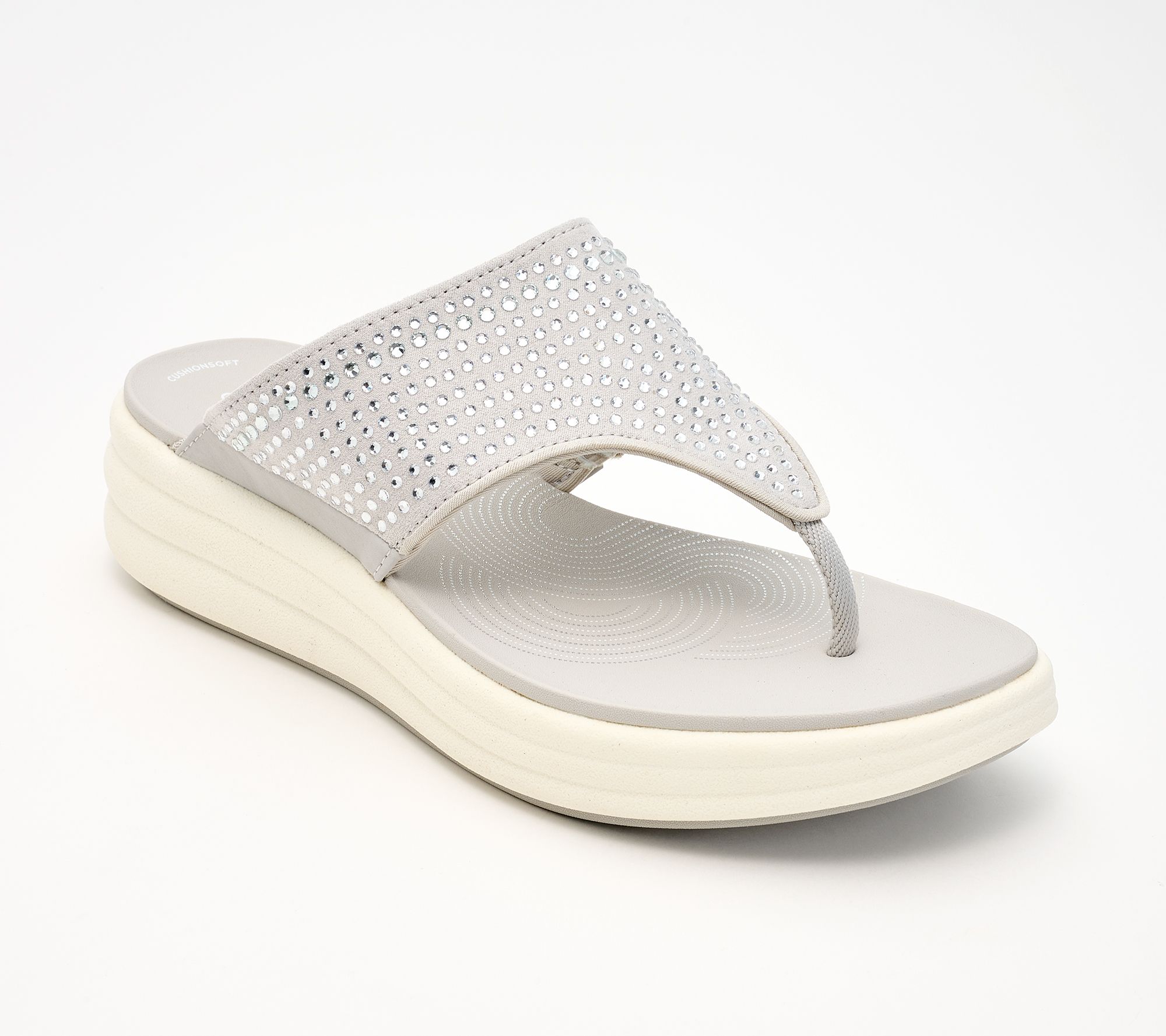 Clarks Cloudsteppers Rhinestoned Thong Sandals -Drift Jaunt