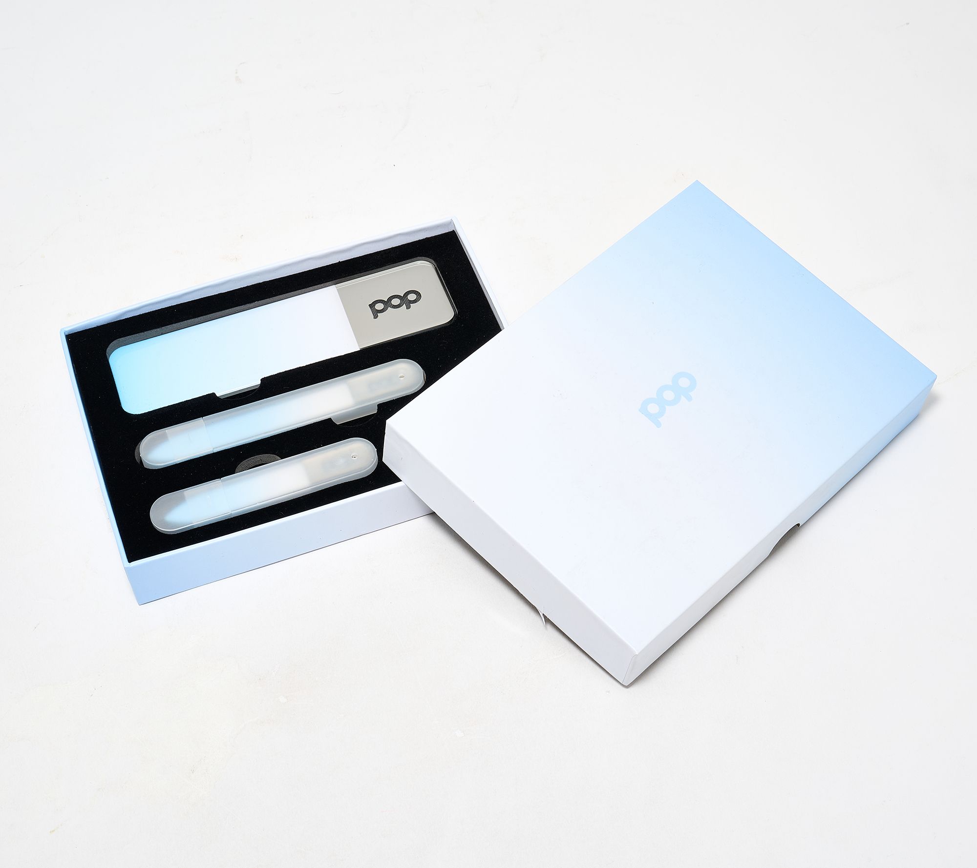 Pop Sonic Nano-Glass 3- pc Mani & Pedi File Set w/ Gift Box