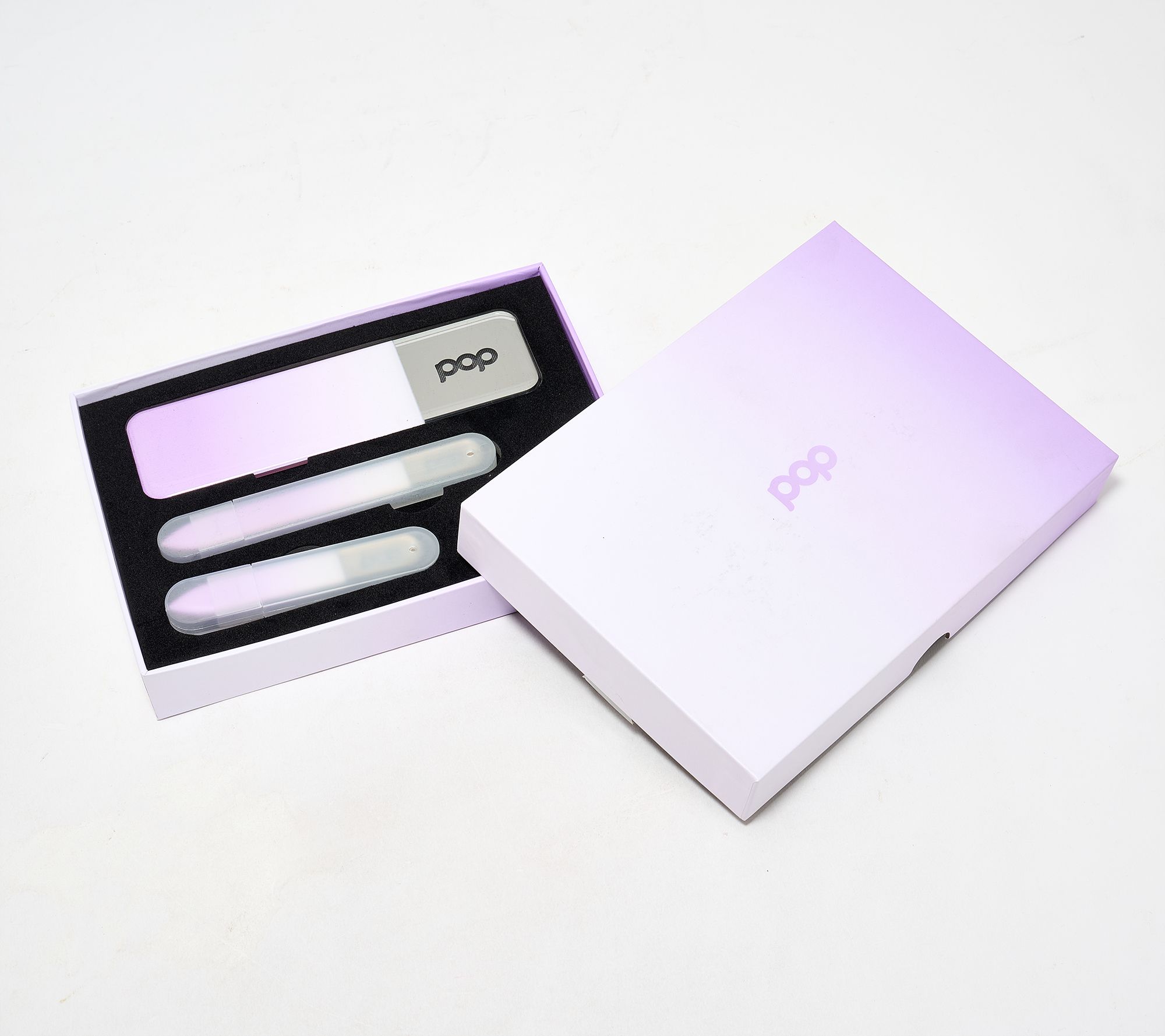 Pop Sonic Nano-Glass 3- pc Mani & Pedi File Set w/ Gift Box