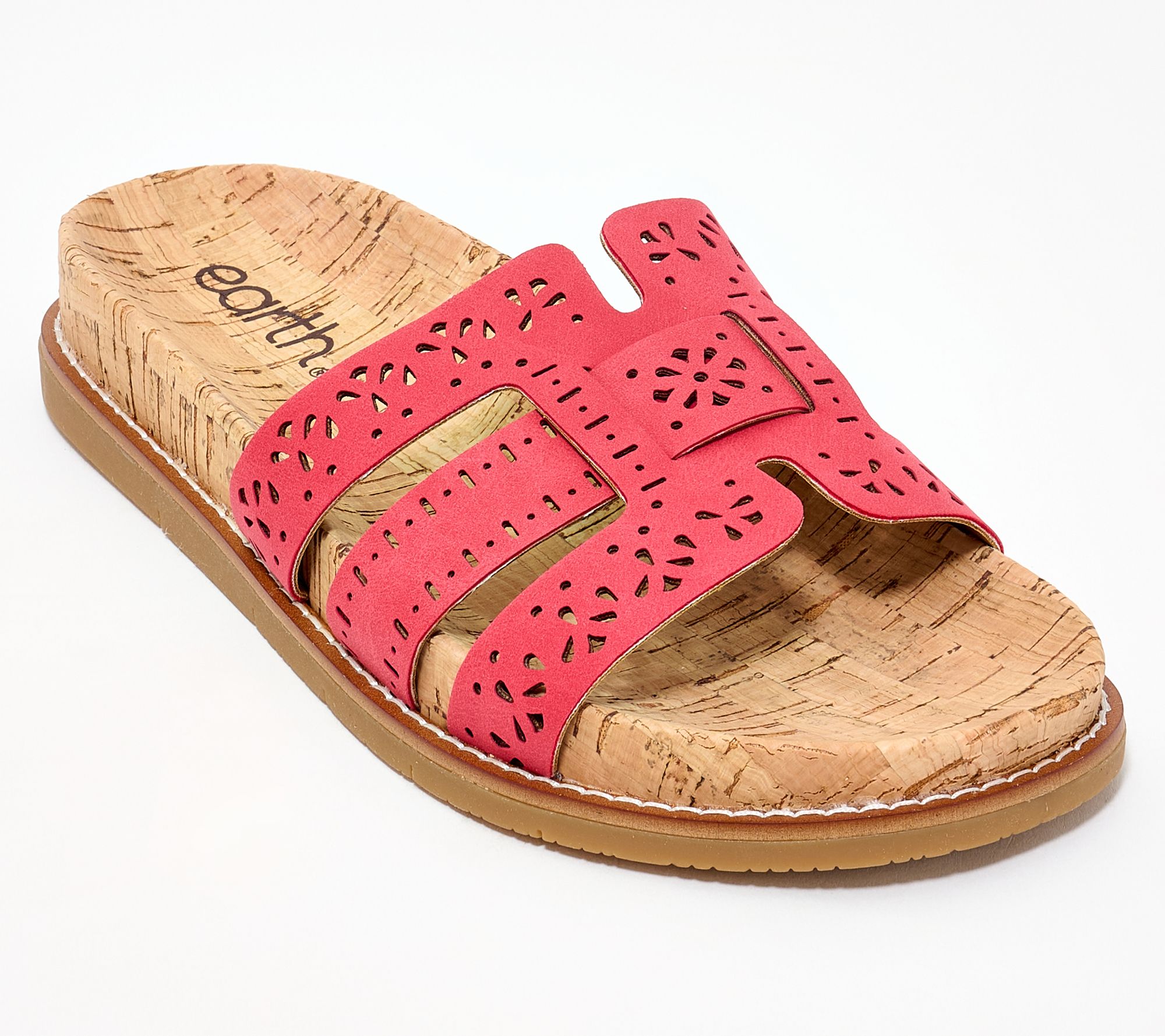 Earth Perforated Slide Sandals -Fairren