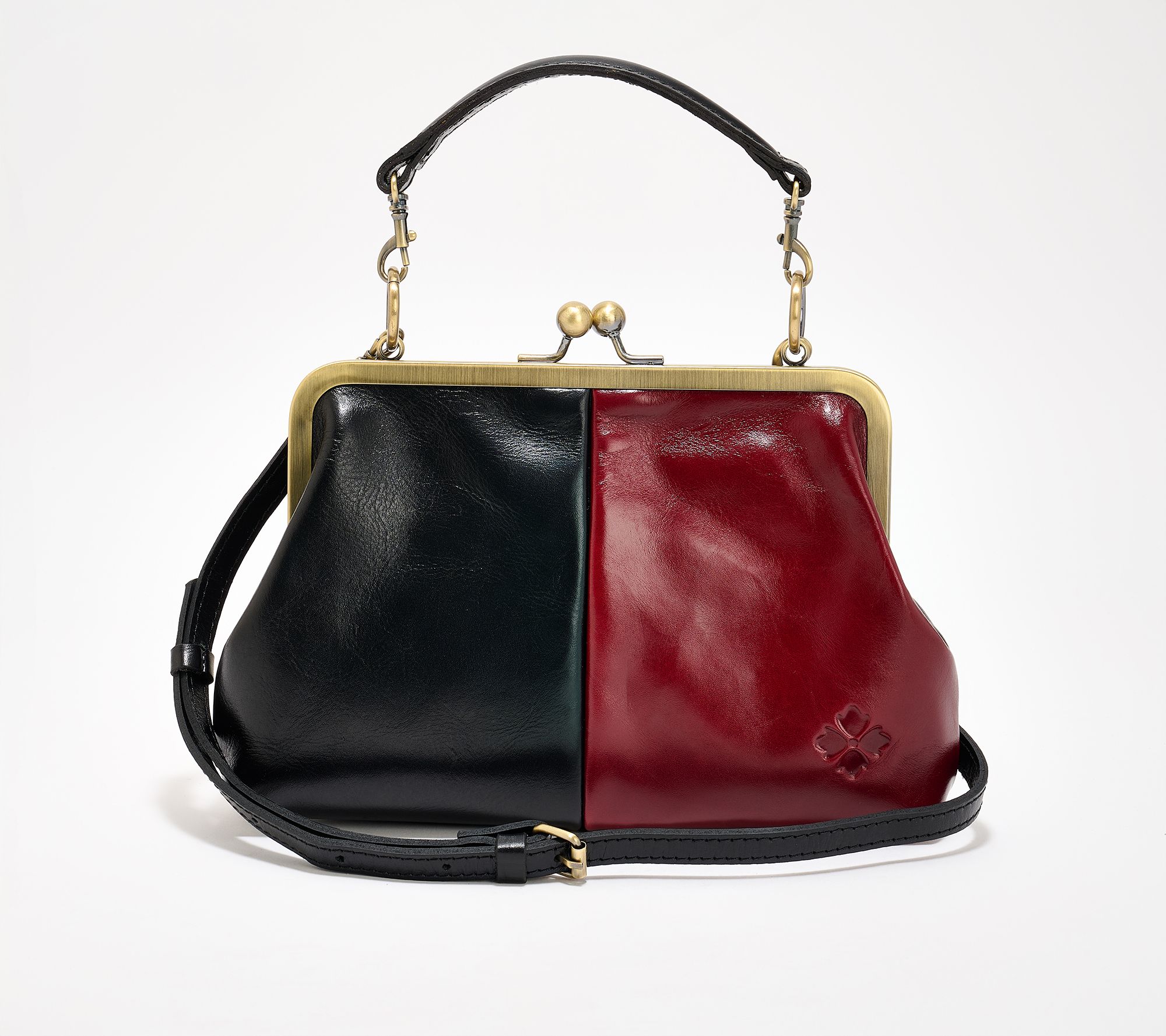 "As Is" Patricia Nash Vione Leather Colorblock Frame Crossbody