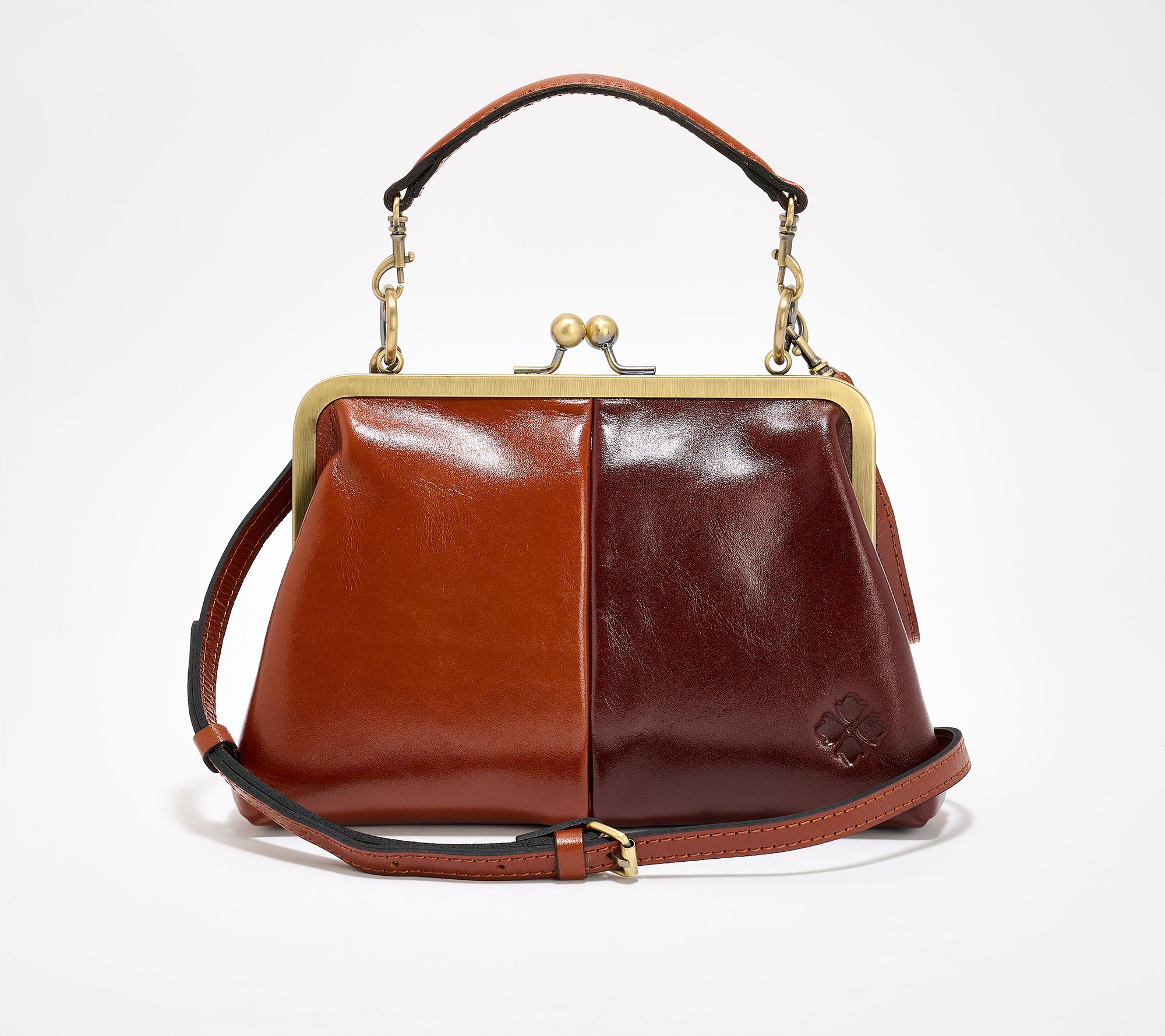 "As Is" Patricia Nash Vione Leather Colorblock Frame Crossbody