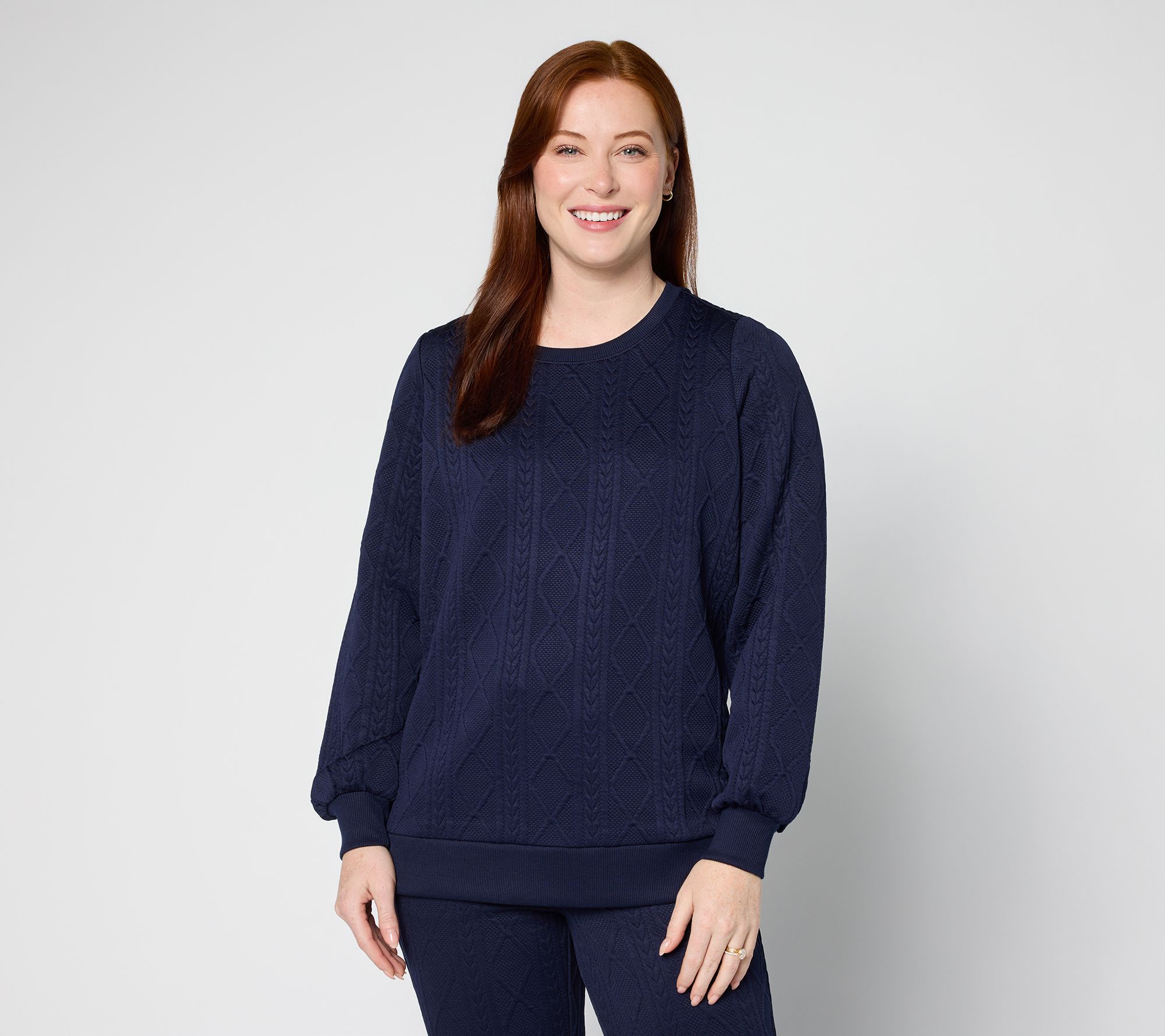"As Is" Belle by Kim Gravel Cable Chic Crewneck