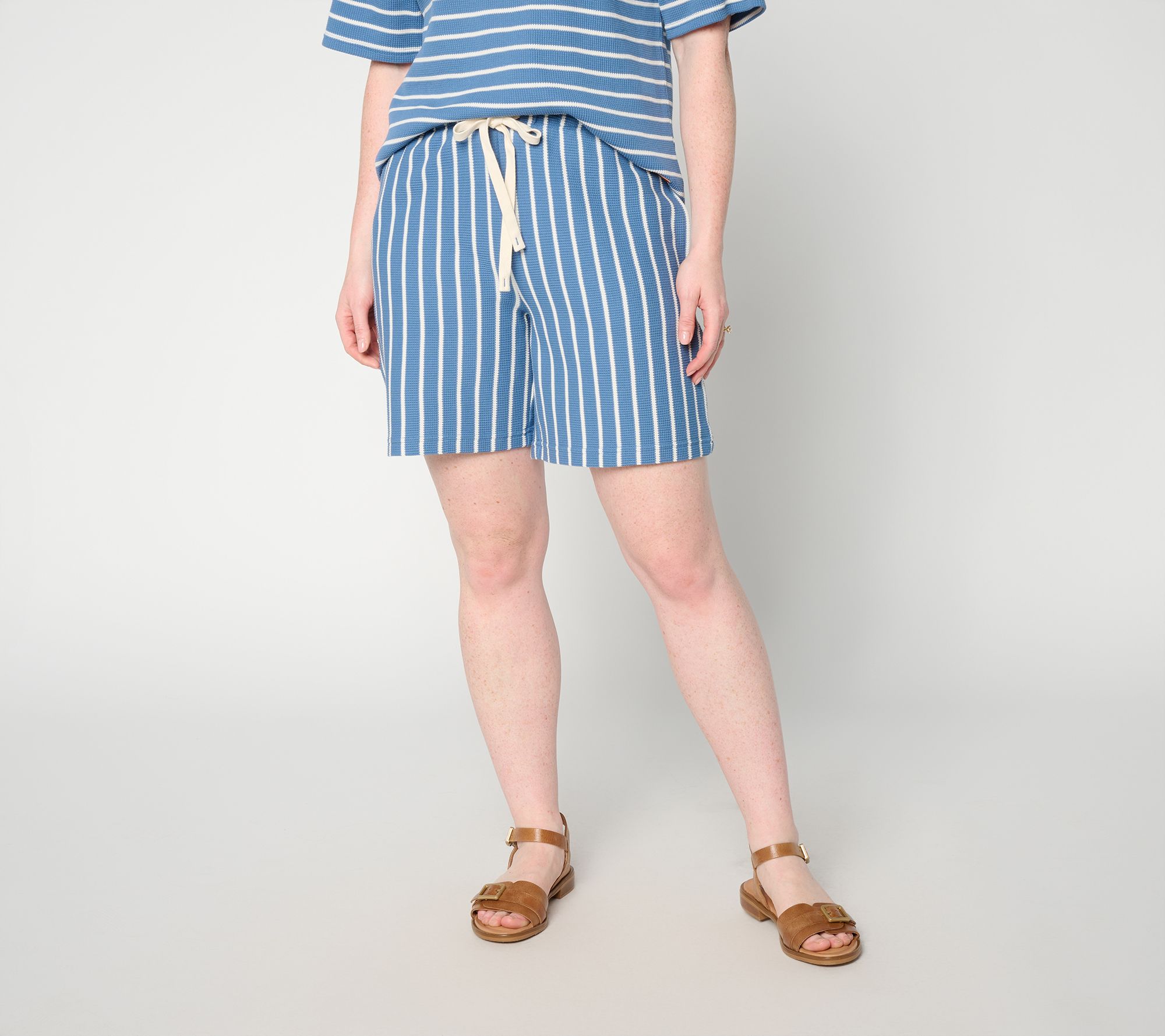 Peace Love World Textured Knit Shorts