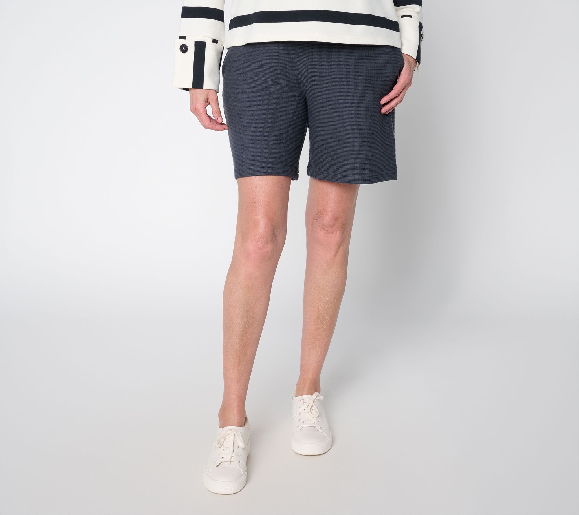 Peace Love World Textured Knit Shorts