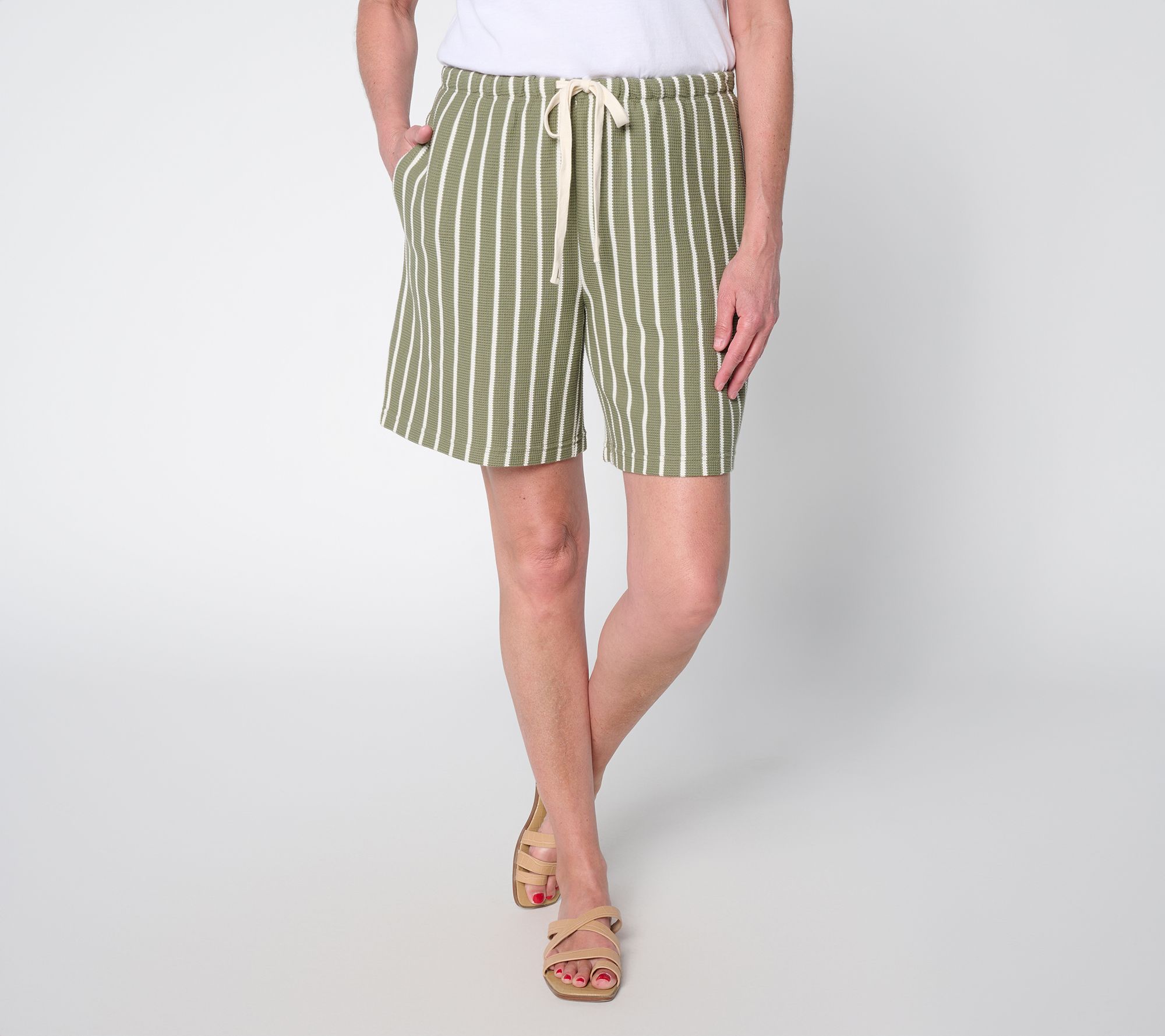 Peace Love World Textured Knit Shorts