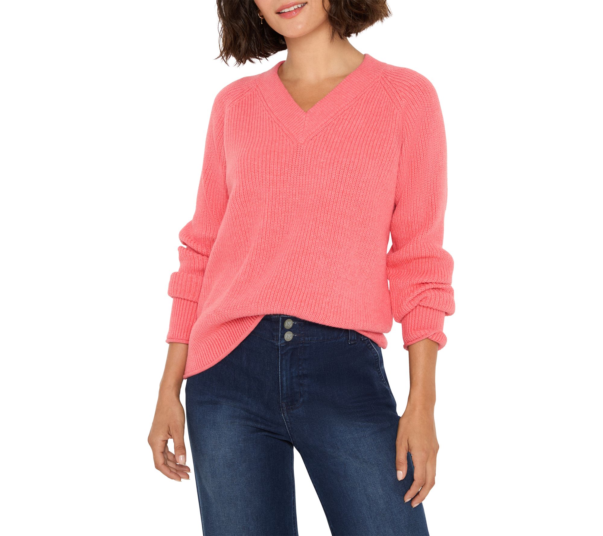 NIC+ZOE V-Neck Shaker Stitch Sweater