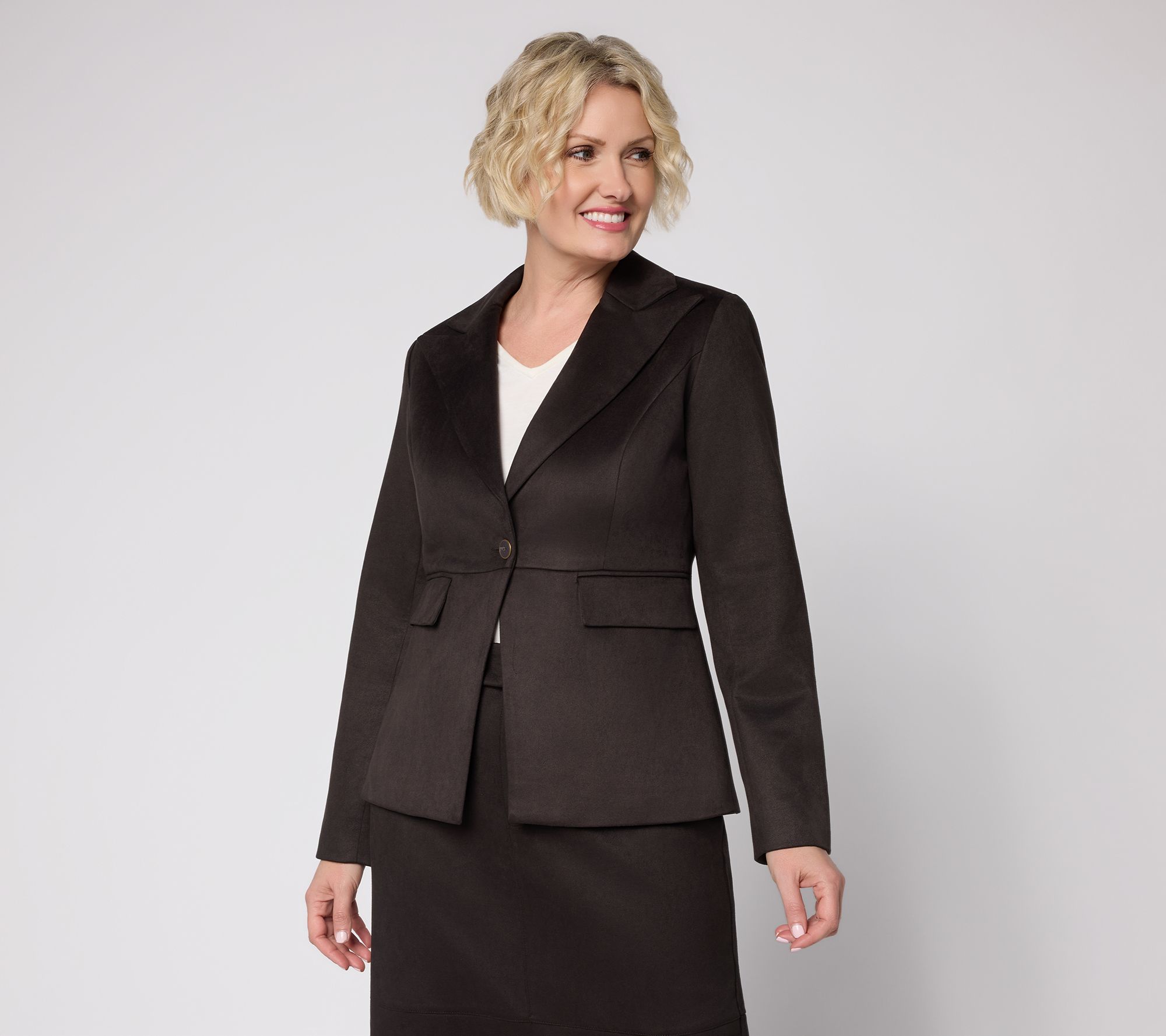Peace Love World Black Label Faux Suede Blazer
