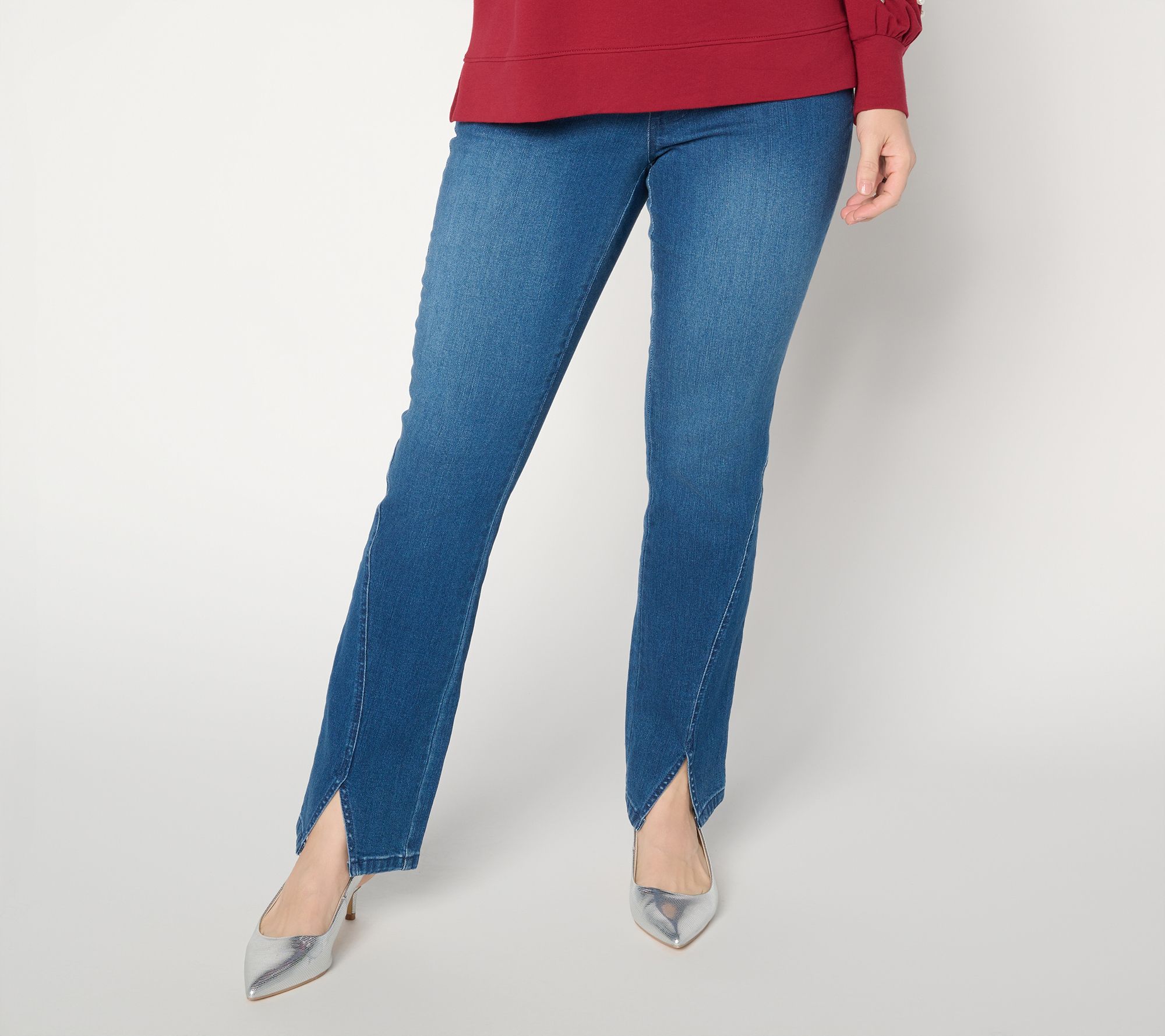 "As Is" Belle by Kim Gravel Reg TripleLuxe Denim Split Hem Jean