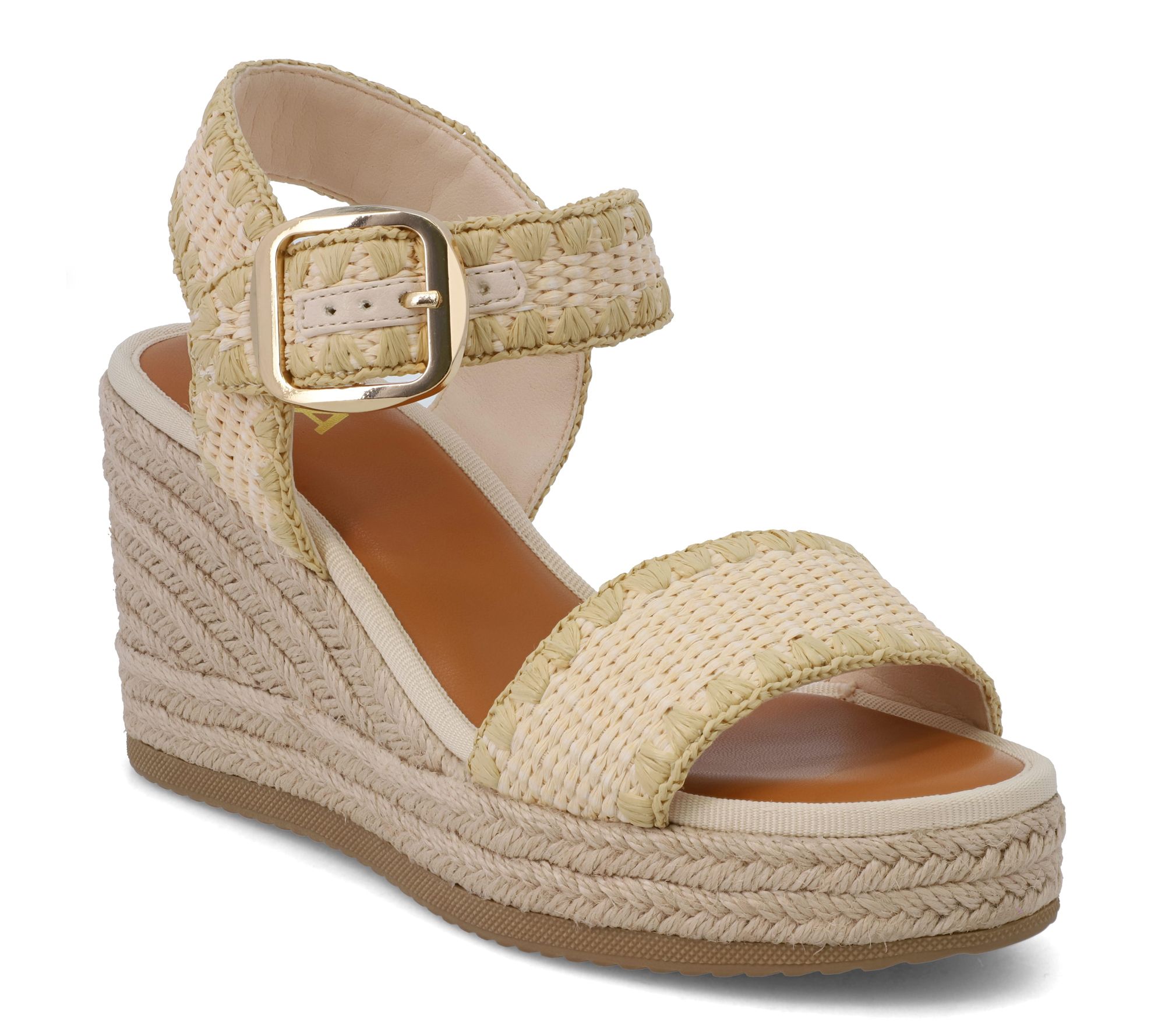 MIA Raffia Espadrille Wedge Sandals - Beverlee