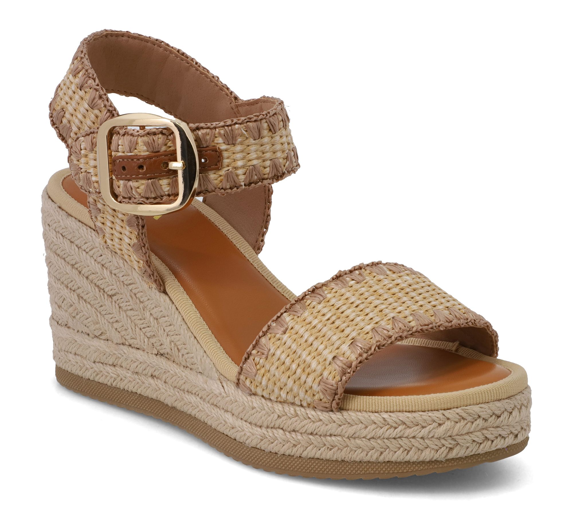 MIA Raffia Espadrille Wedge Sandals - Beverlee
