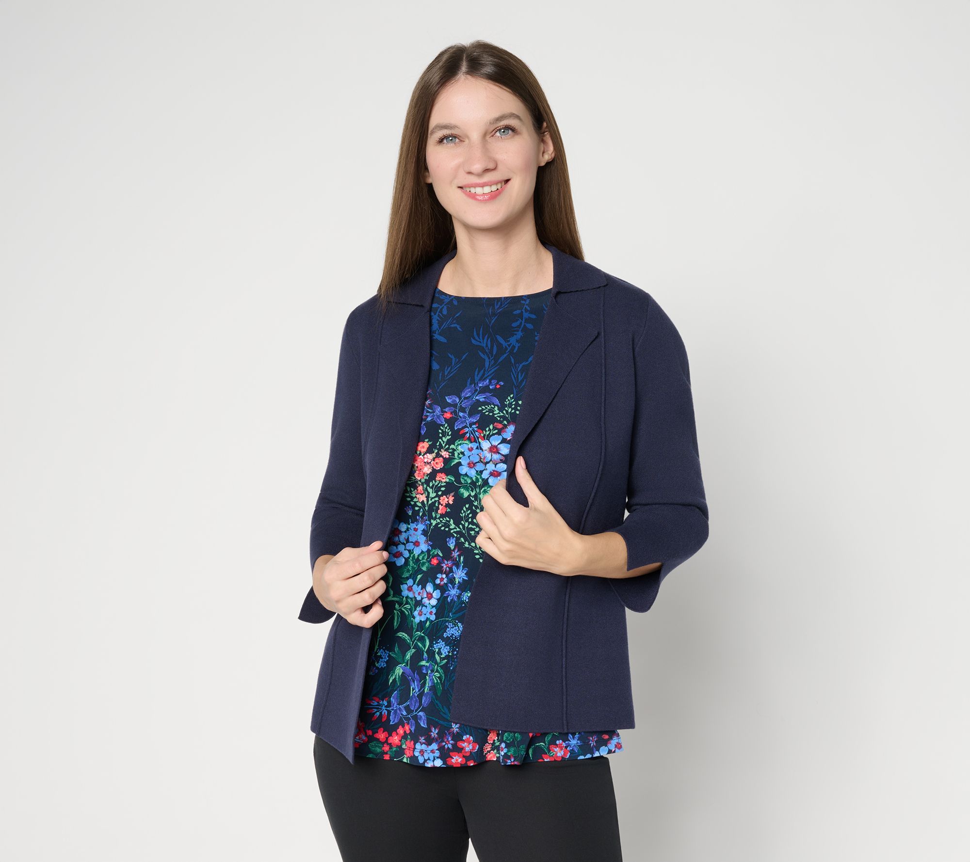 "As Is" Susan Graver Open Front Sweater Jacket