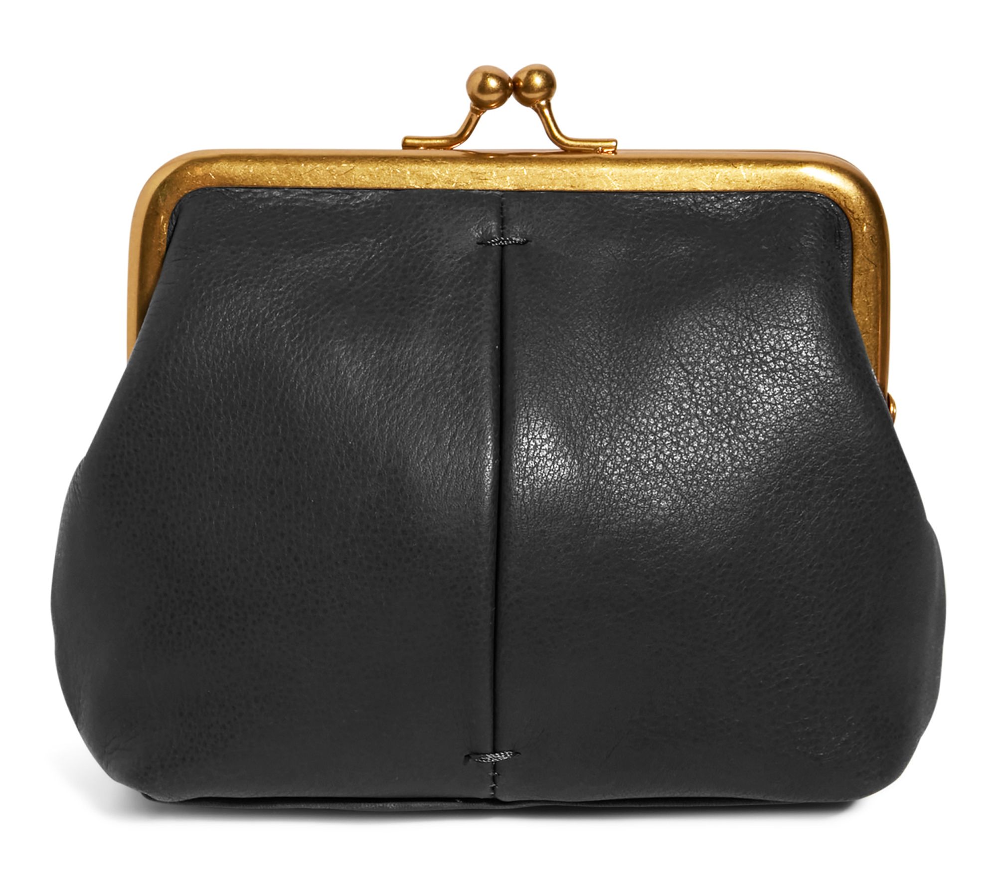  American Leather Co. Wolfe Frame Leather Kisslock Clutch