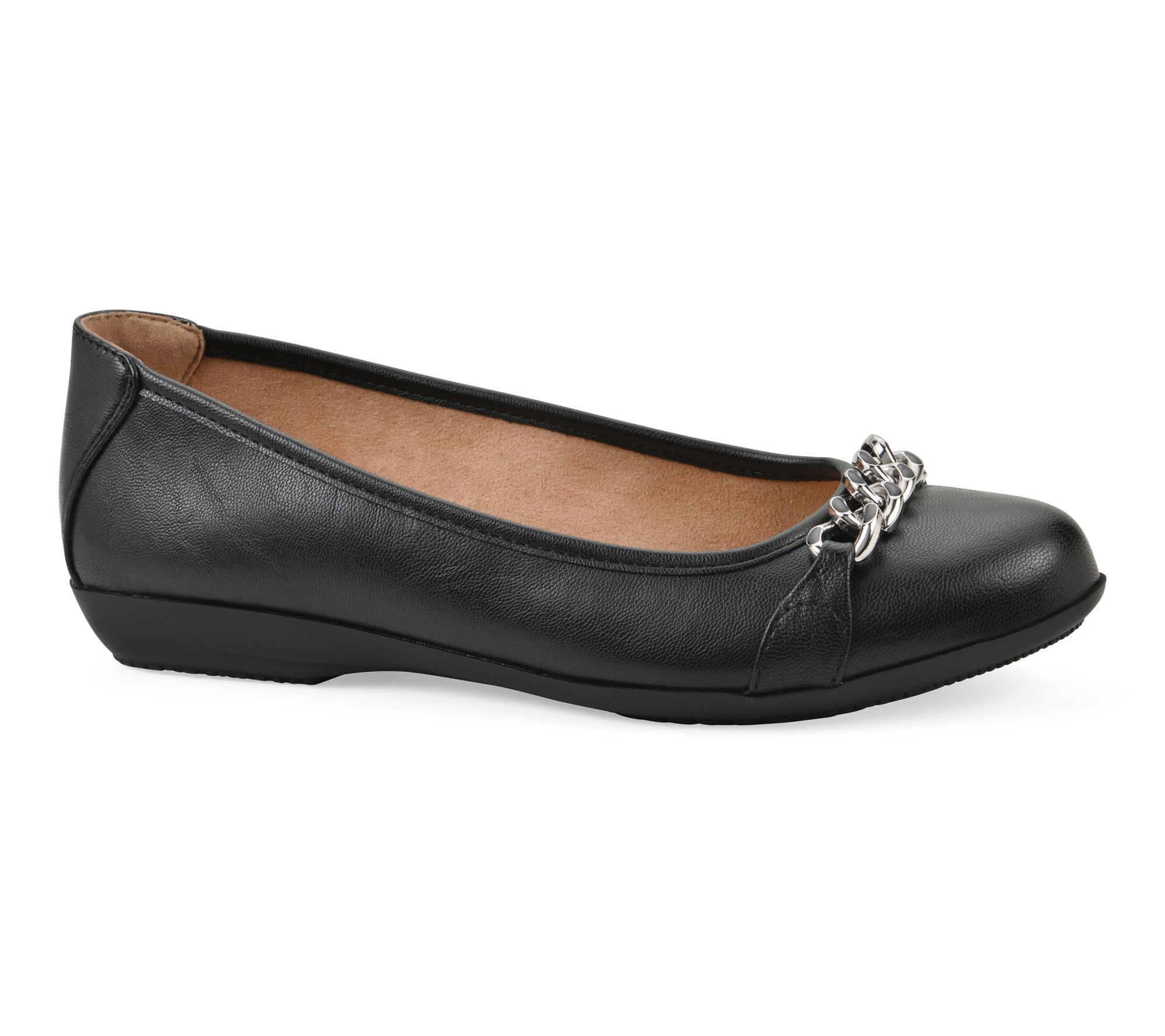 Cliffs by White Mountain Ballet Flats with Chain Detail-Carlise