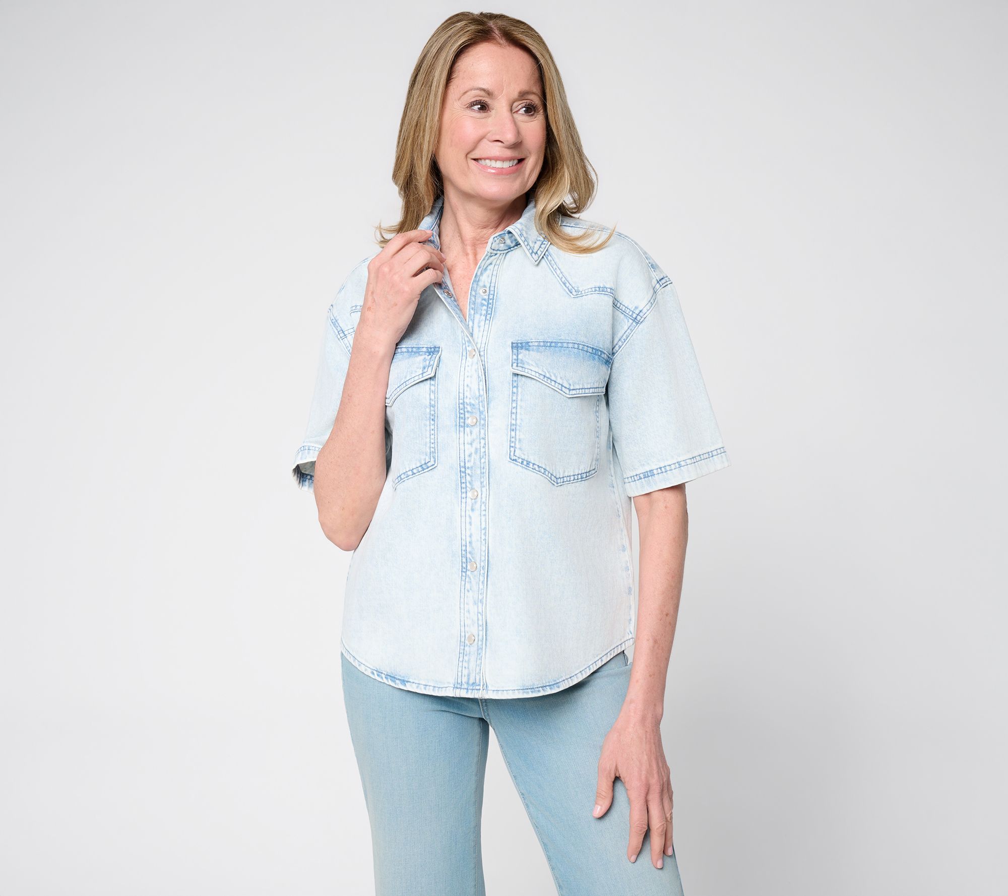 "As Is" Studio Park x Amy Stran Lightweight Denim SnapShirt