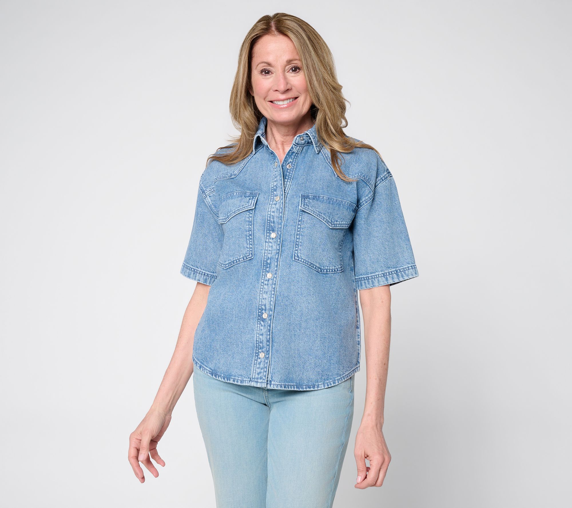 "As Is" Studio Park x Amy Stran Lightweight Denim SnapShirt