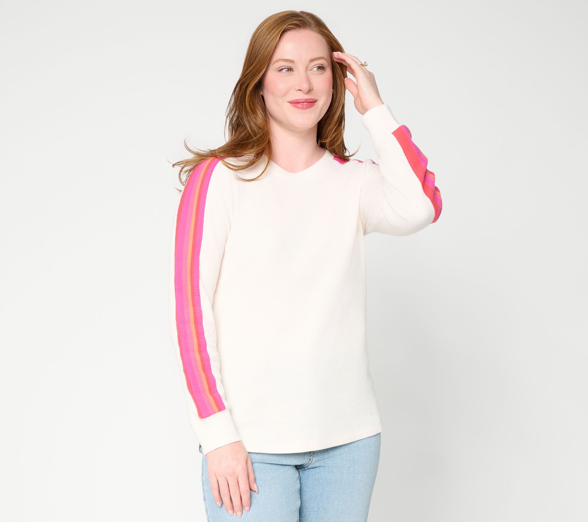 "As Is" Belle Boho by Kim Gravel Baby Waffle Ombre Striped Top