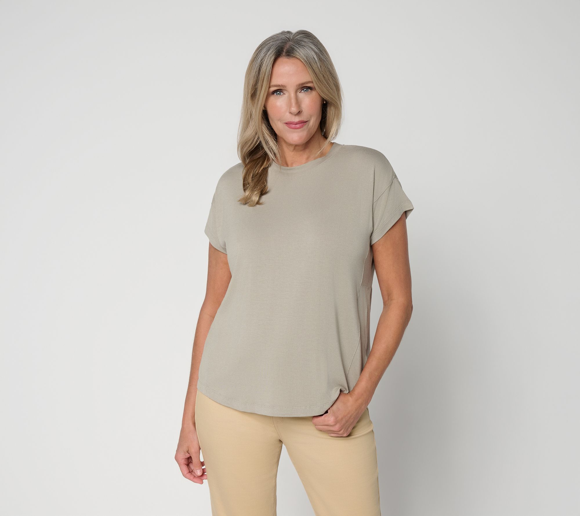 "As Is" Felt Denim by Laurie Felt Rayon Knit Crewneck Top