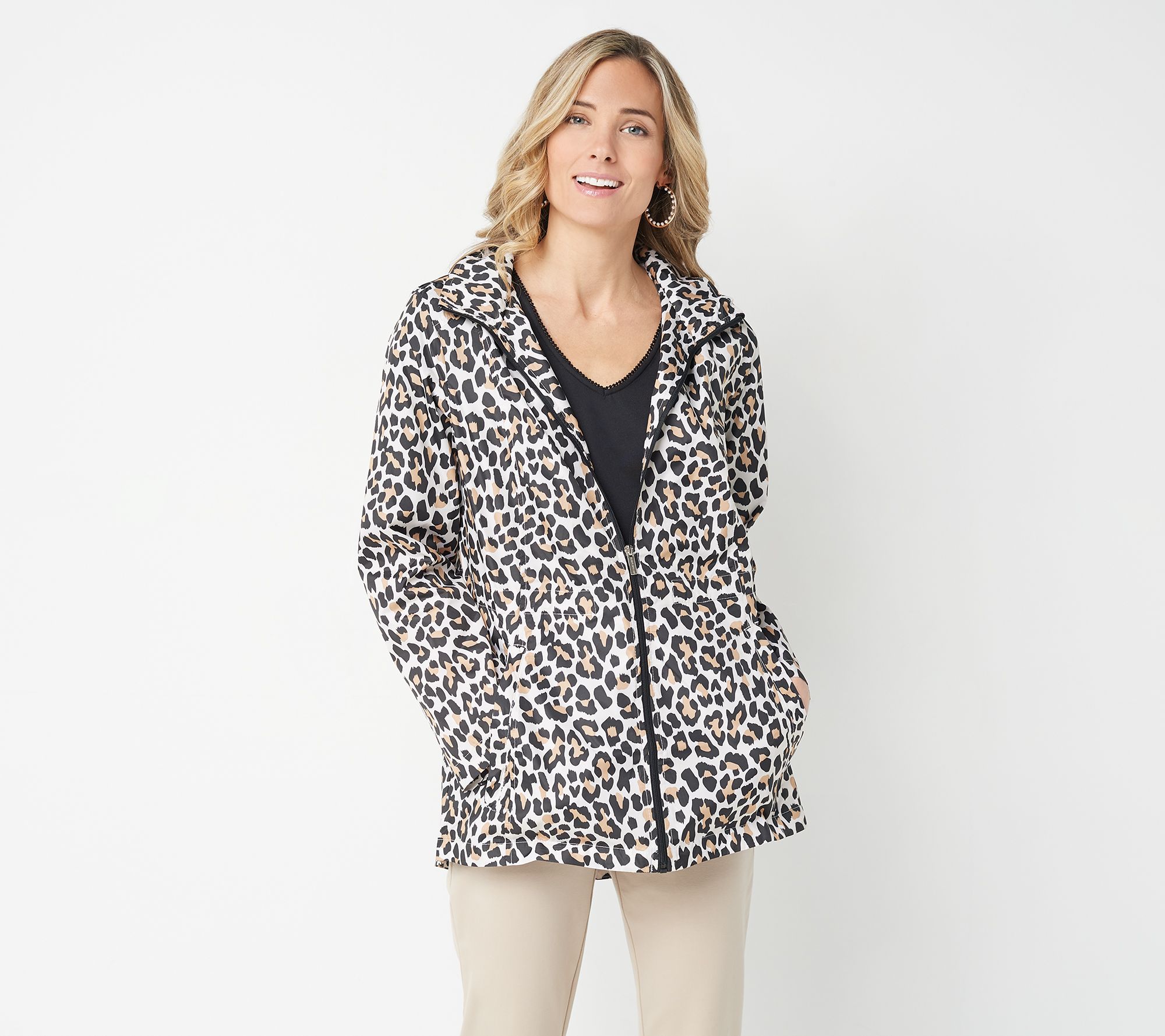 susan graver packable raincoat