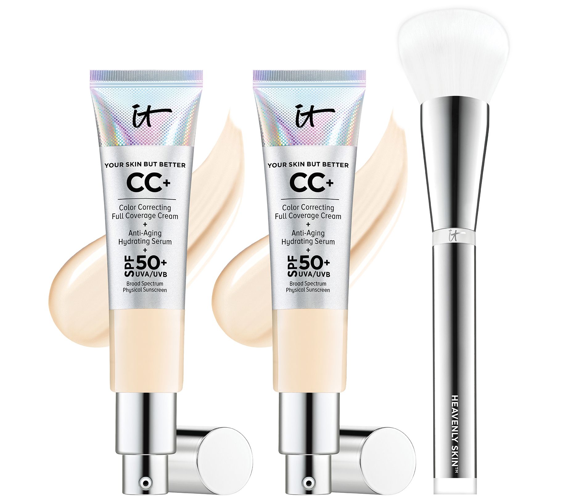 (QVC) IT Cosmetics Your Skin But Better CC Cream SPF 50 Duo W/ Brush ...