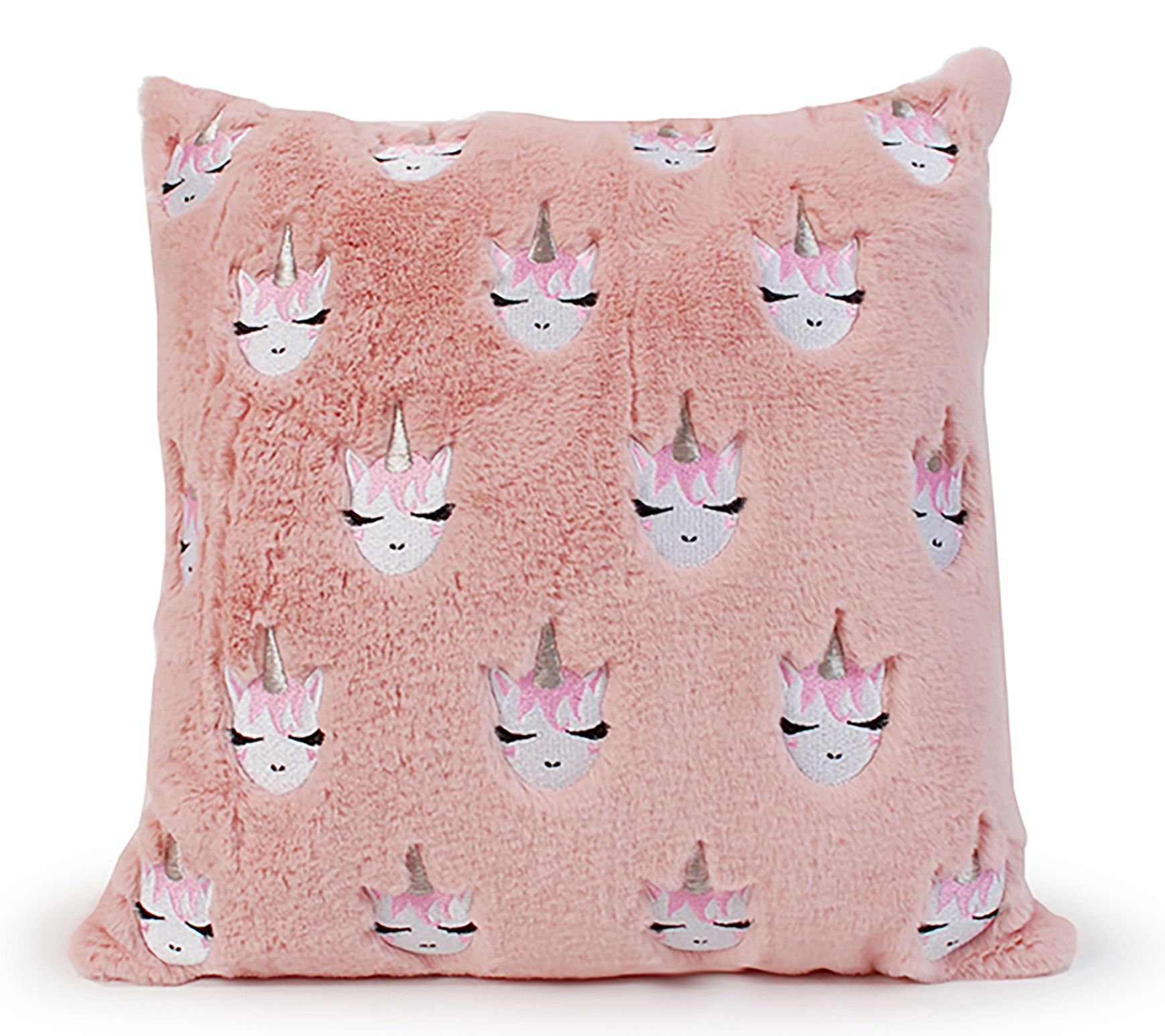Omg Accessories Embroidered Fluffy Pillow Whimsical Unicorn