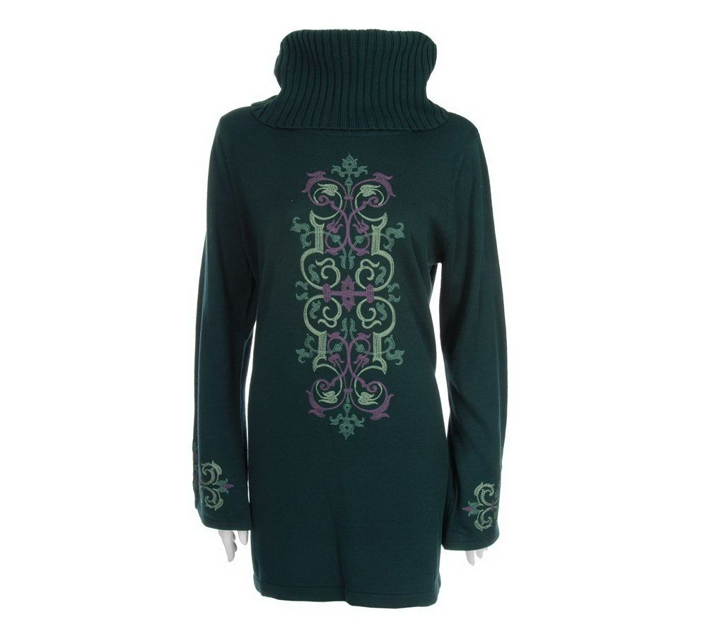 Image result for dell olio tunic sweater cowl neck scroll design