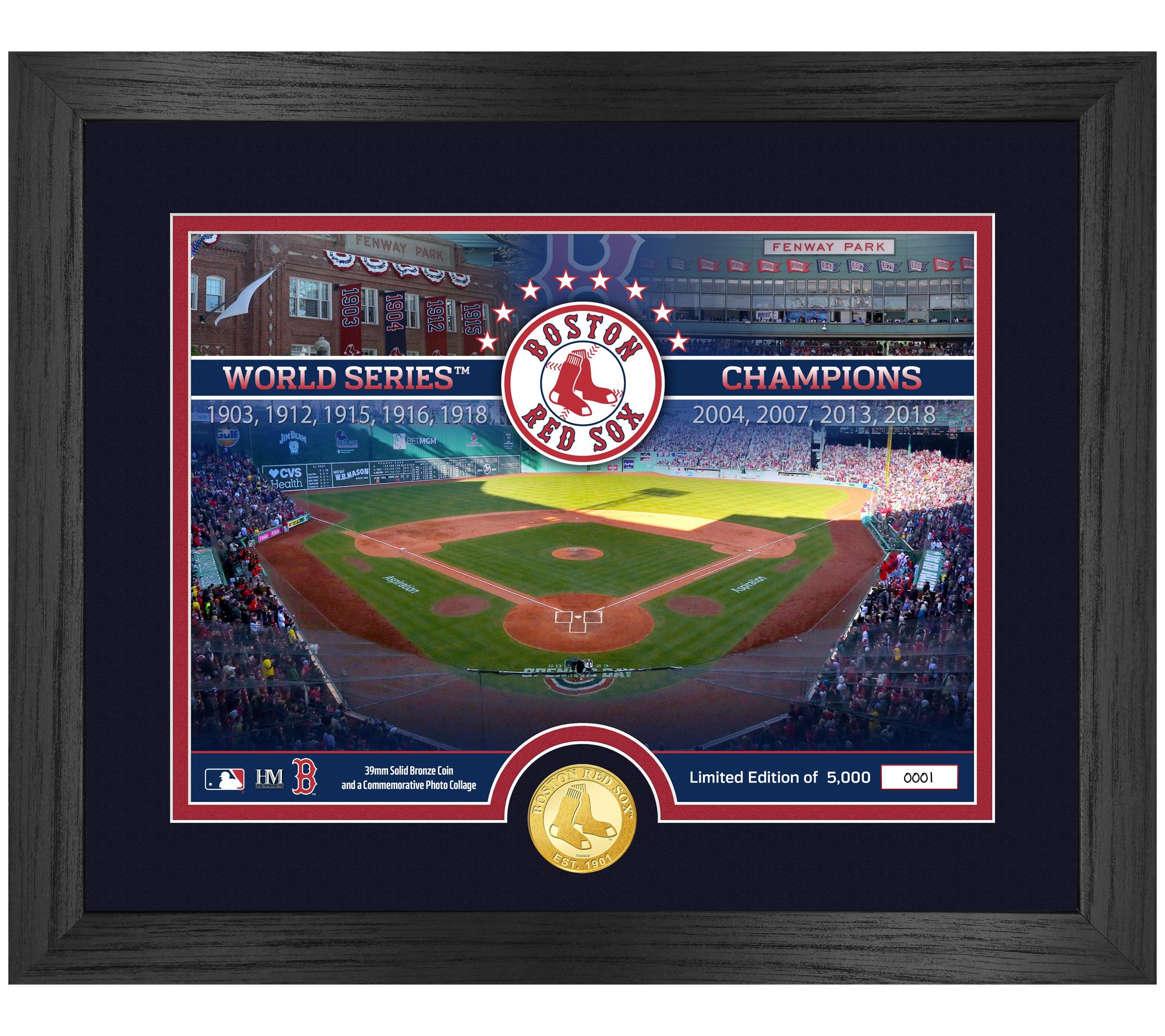 Highland Mint Boston Red Sox Bronze Coin Photoint