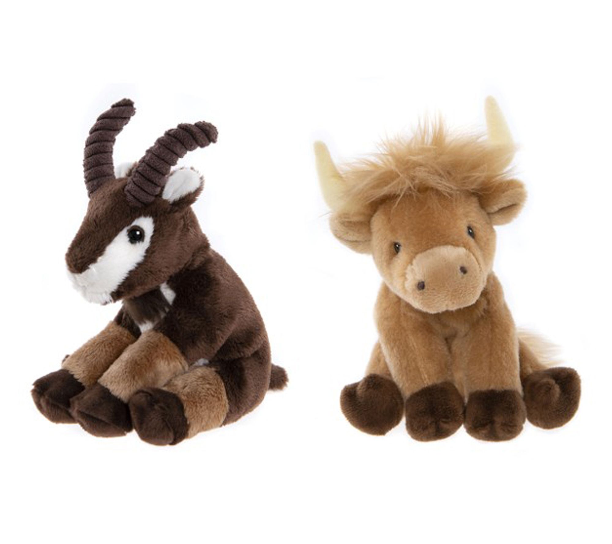 Charlie Bears Cuddle Cub Highland Cow and Mountain Goat Bundle